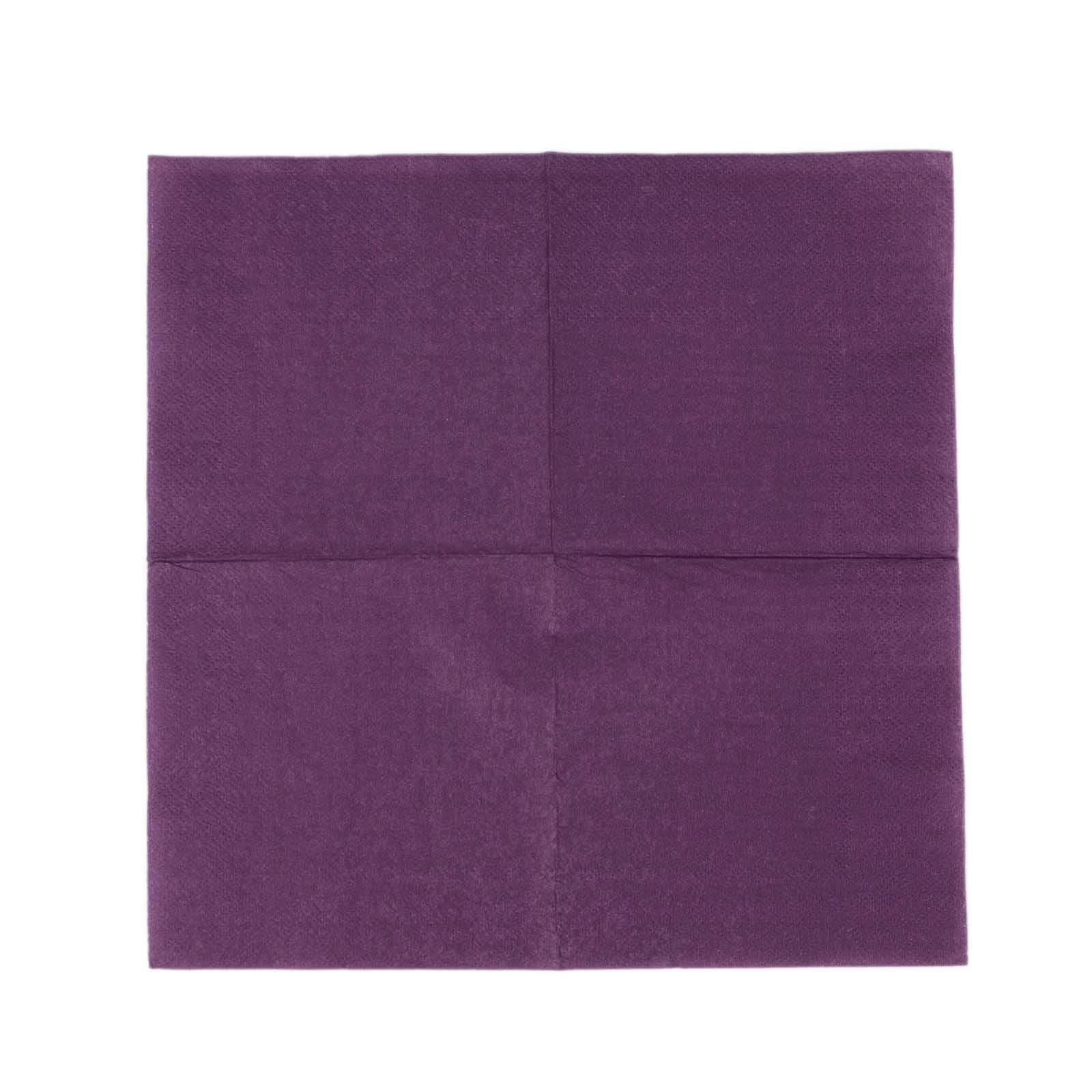 50-Pack Paper Beverage Napkins 2 Ply Purple 5"x5" - Soft Disposable Cocktail Napkins 18GSM - Image 7