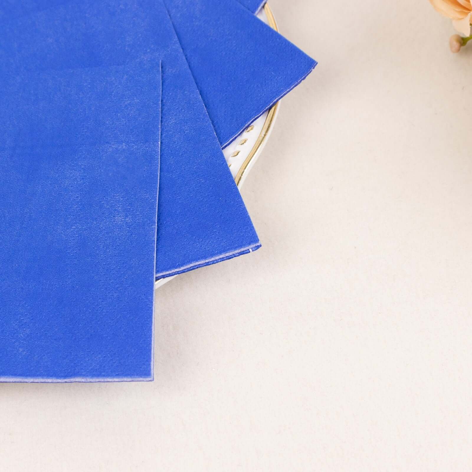 50-Pack Paper Beverage Napkins 2 Ply Royal Blue 5"x5" - Soft Disposable Cocktail Napkins 18GSM - Image 2