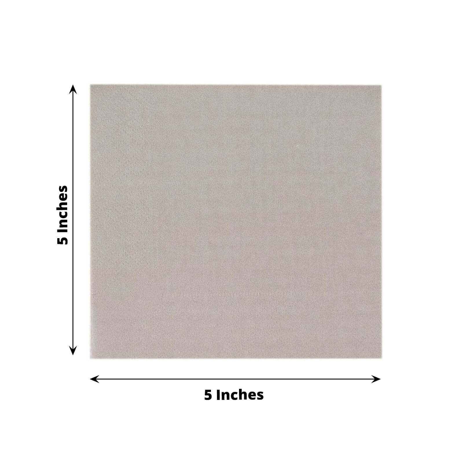 50-Pack Paper Beverage Napkins 2 Ply Silver 5"x5" - Soft Disposable Cocktail Napkins 18GSM - Image 3