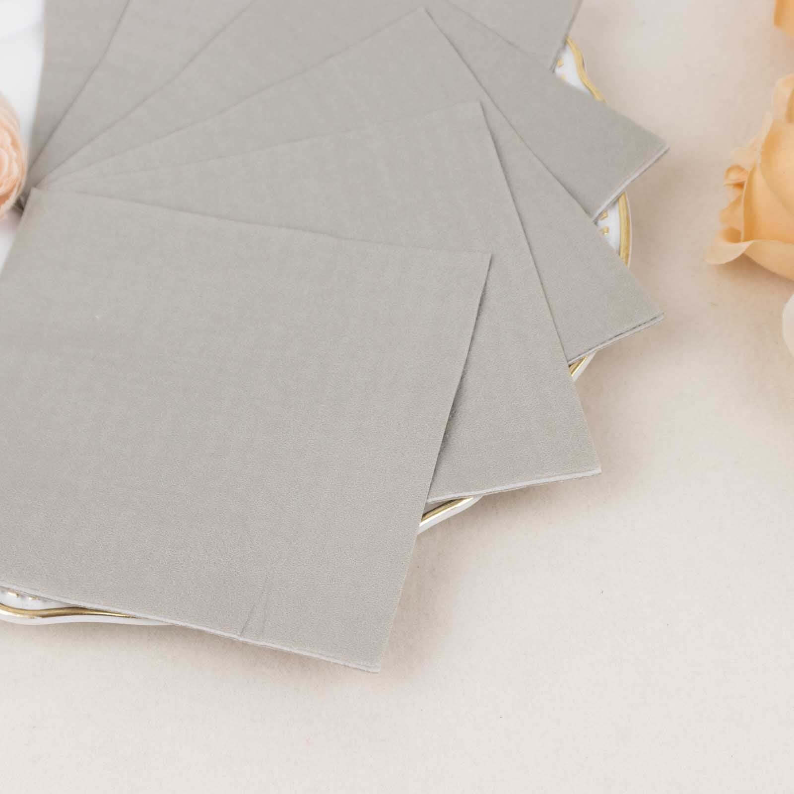 50-Pack Paper Beverage Napkins 2 Ply Silver 5"x5" - Soft Disposable Cocktail Napkins 18GSM - Image 8