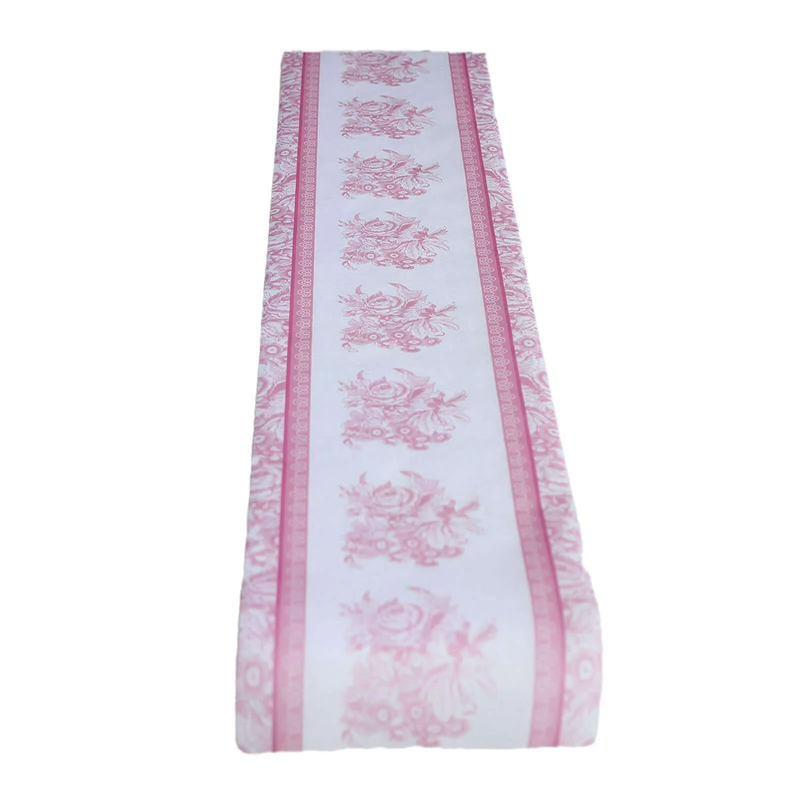 5 Pack Disposable Table Runners 11"x108" White with Pink Floral Pattern - Non-woven Stylish Kitchen Dining Table Decor - Image 10