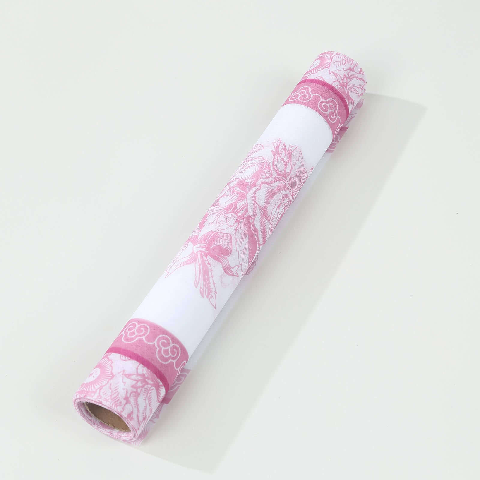 5 Pack Disposable Table Runners 11"x108" White with Pink Floral Pattern - Non-woven Stylish Kitchen Dining Table Decor - Image 9