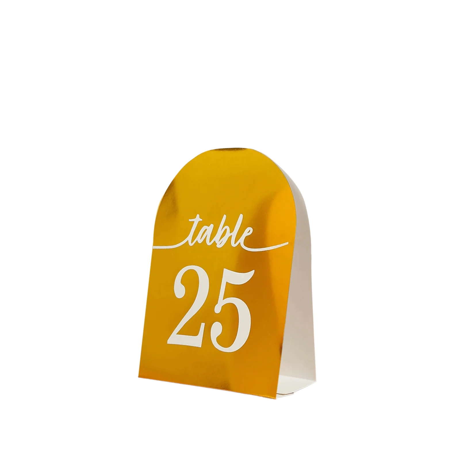 25-Pack Disposable Table Numbers 7" Metallic Gold Free Standing Double Sided Table Number Place Cards with White Numbers 1-25 - Image 6