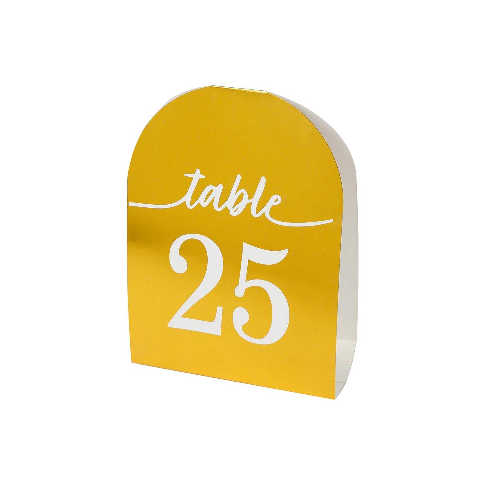 25-Pack Disposable Table Numbers 7" Metallic Gold Free Standing Double Sided Table Number Place Cards with White Numbers 1-25 - Image 9