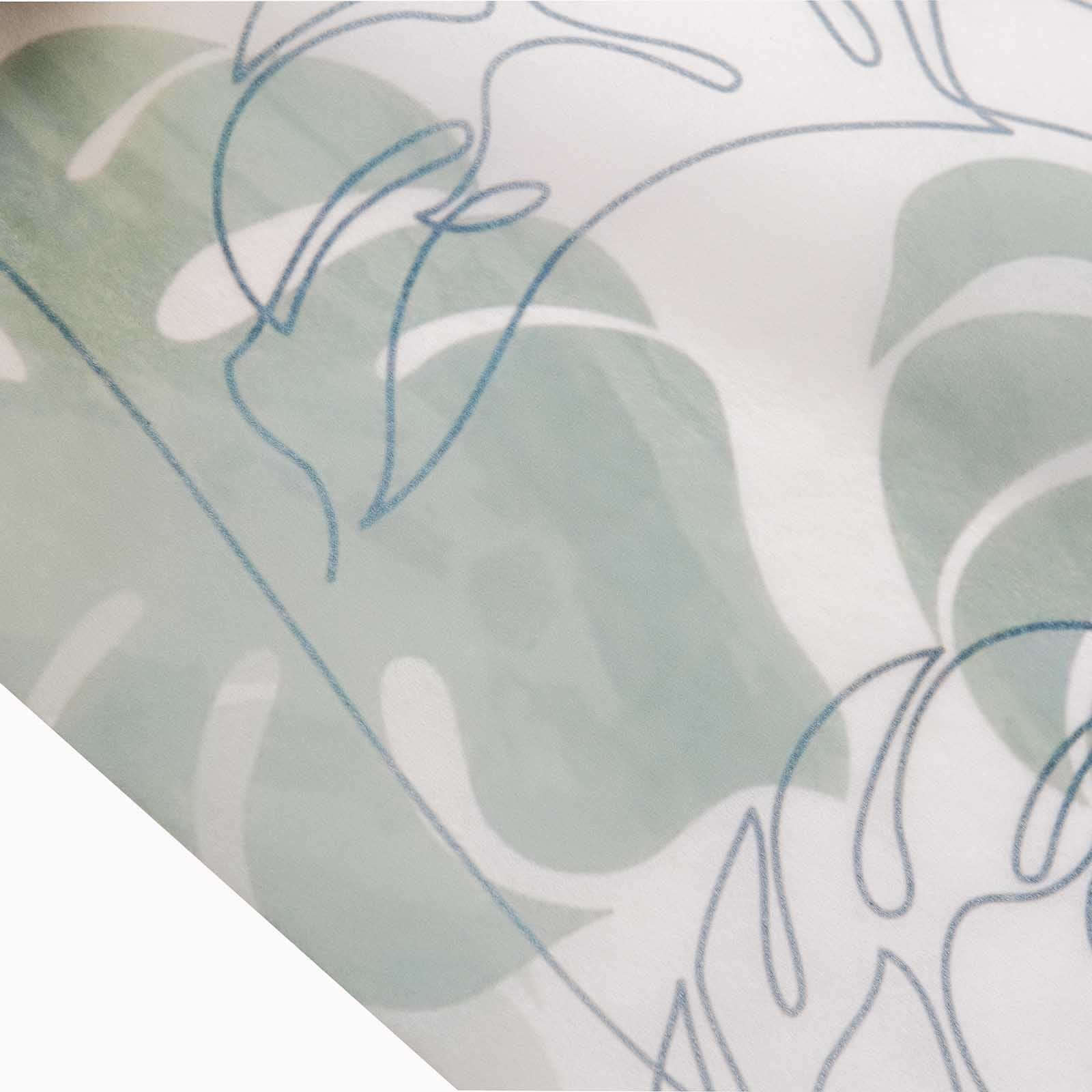 Disposable Table Runner 11"x108" White with Green Monstera Palm Leaves Print - Non-woven Stylish Spring Summer Dining Decor - Image 10
