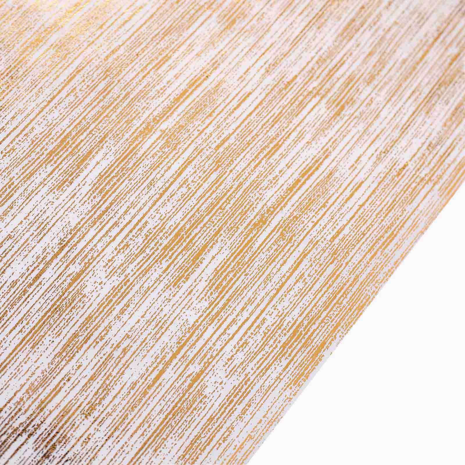 Disposable Table Runner Roll 11"x108" Metallic Gold Faux Suede Print - Stylish Non-Woven Event Decoration - Image 2