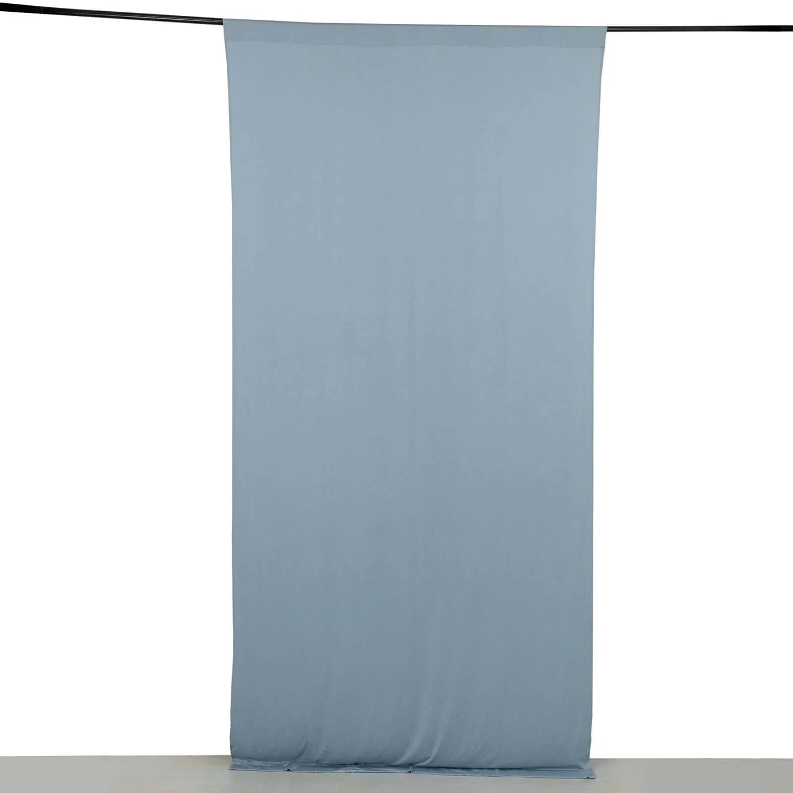 Dusty Blue 4-Way Stretch Spandex Backdrop Drape Curtain, Wrinkle Free Event Divider Panel with Rod Pockets - 5ftx10ft - Image 6