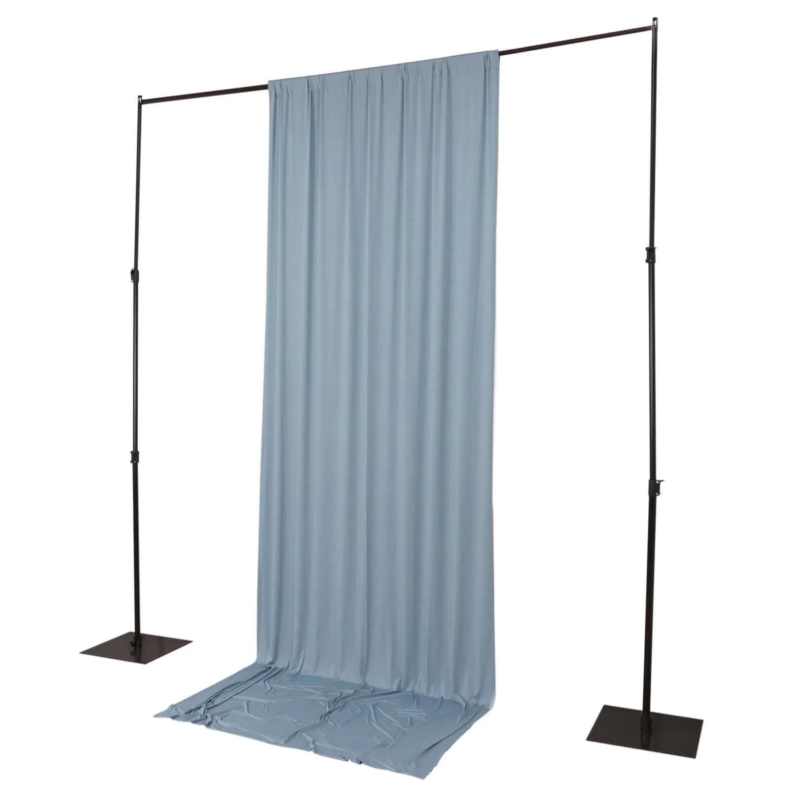 Dusty Blue 4-Way Stretch Spandex Backdrop Drape Curtain, Wrinkle Free Event Divider Panel with Rod Pockets - 5ftx12ft - Image 6