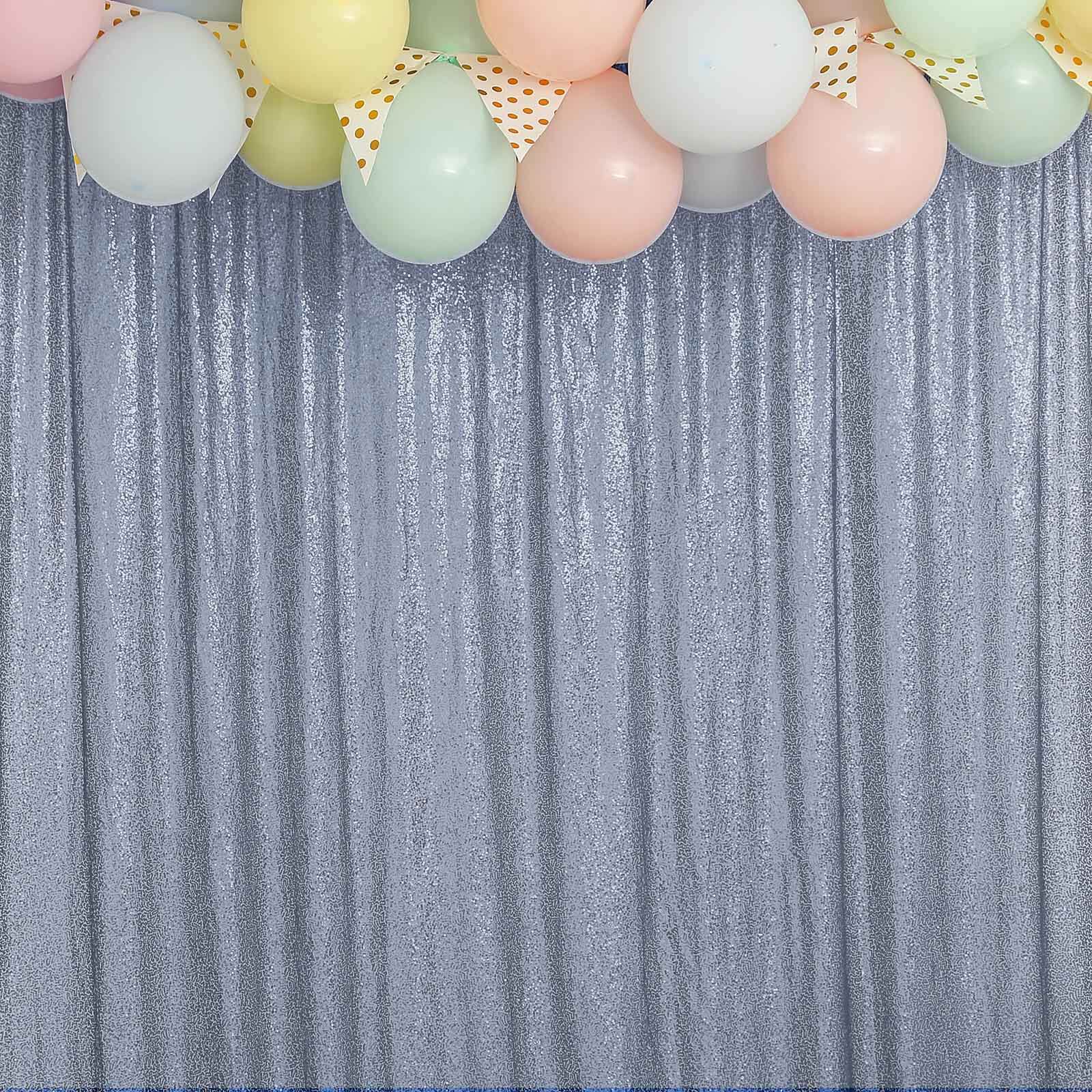 Dusty Blue Sequin Backdrop Drape Curtain, Photo Booth Event Divider Panel - 8ftx8ft - Image 11