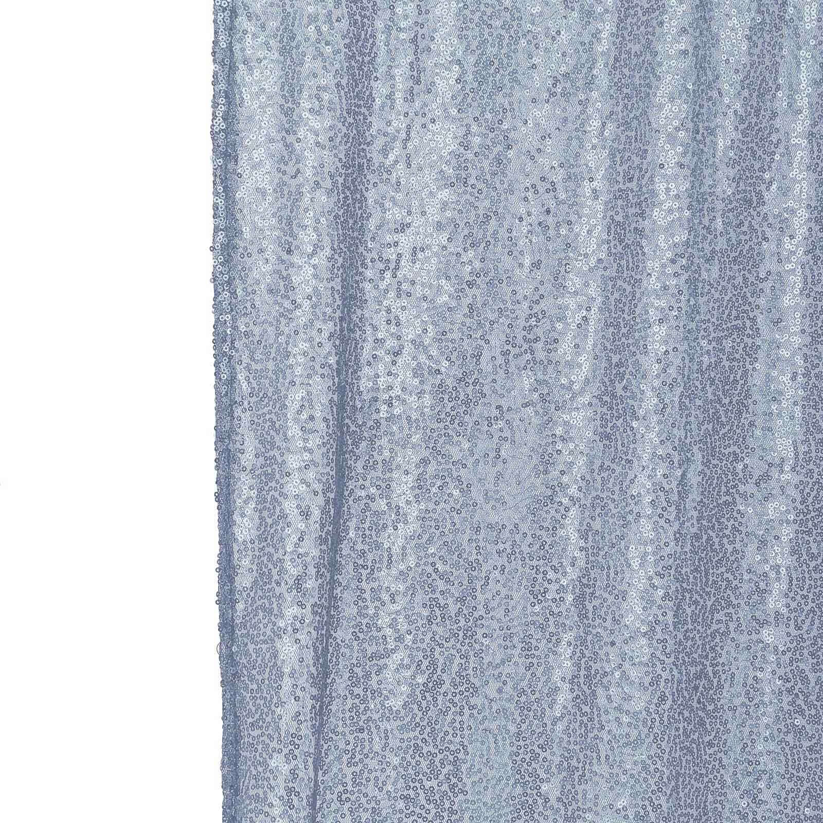 Dusty Blue Sequin Backdrop Drape Curtain, Photo Booth Event Divider Panel - 8ftx8ft - Image 12