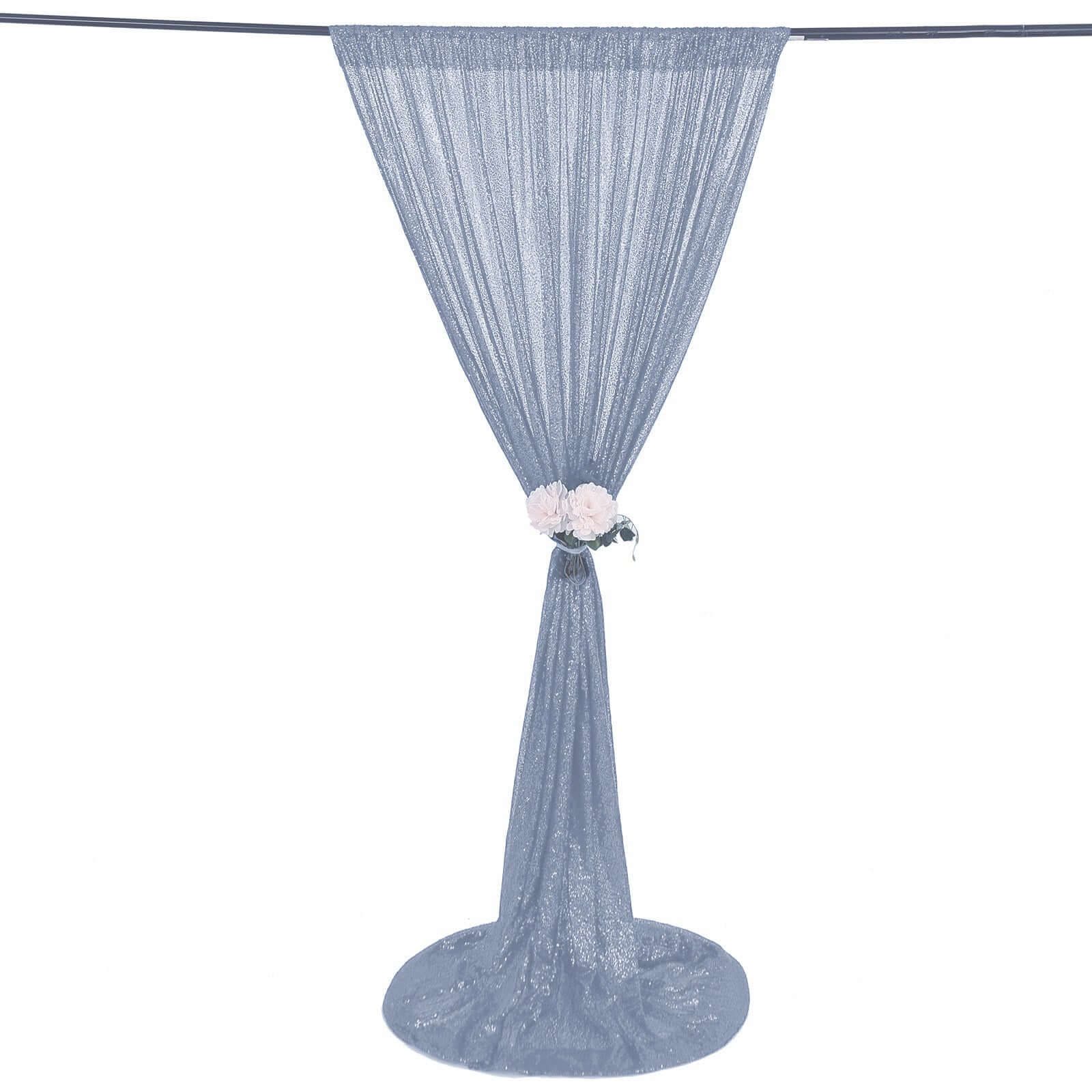 Dusty Blue Sequin Backdrop Drape Curtain, Photo Booth Event Divider Panel - 8ftx8ft - Image 13