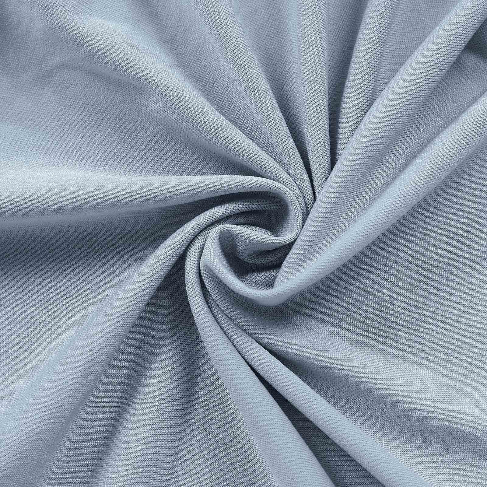 Dusty Blue Spandex Fitted Chiara Backdrop Stand Cover For Half Moon Top Wedding Arch - 8ft - Image 12
