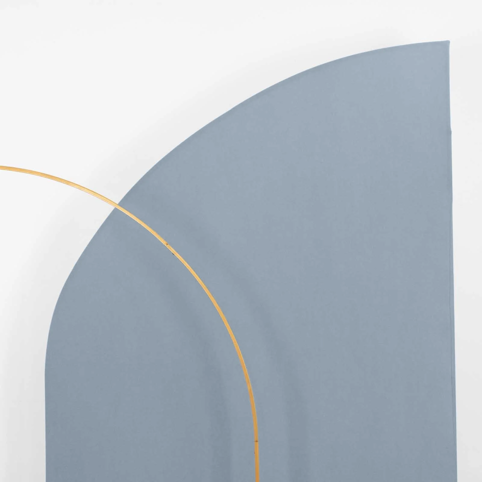 Dusty Blue Spandex Fitted Chiara Backdrop Stand Cover For Half Moon Top Wedding Arch - 8ft - Image 2