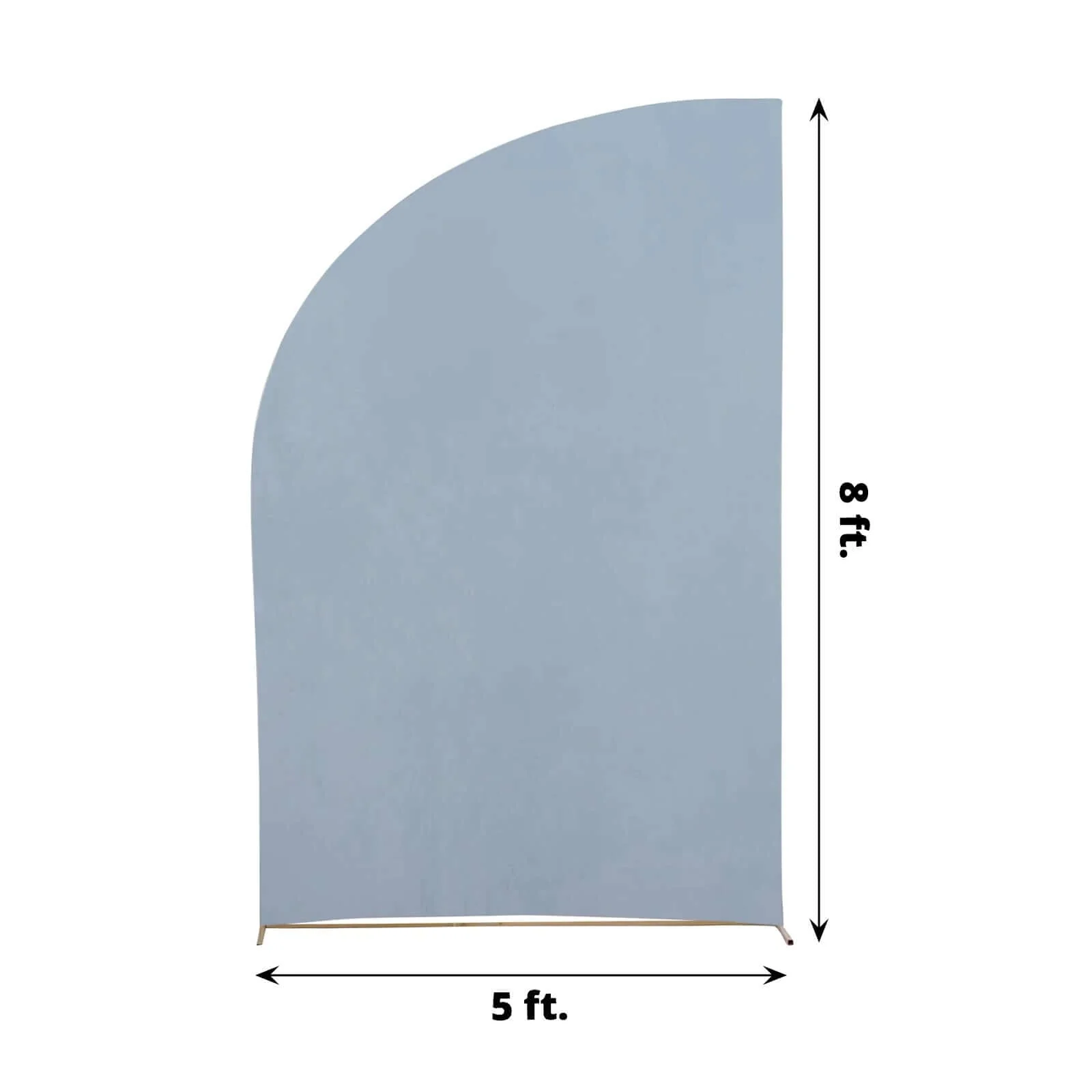 Dusty Blue Spandex Fitted Chiara Backdrop Stand Cover For Half Moon Top Wedding Arch - 8ft - Image 3