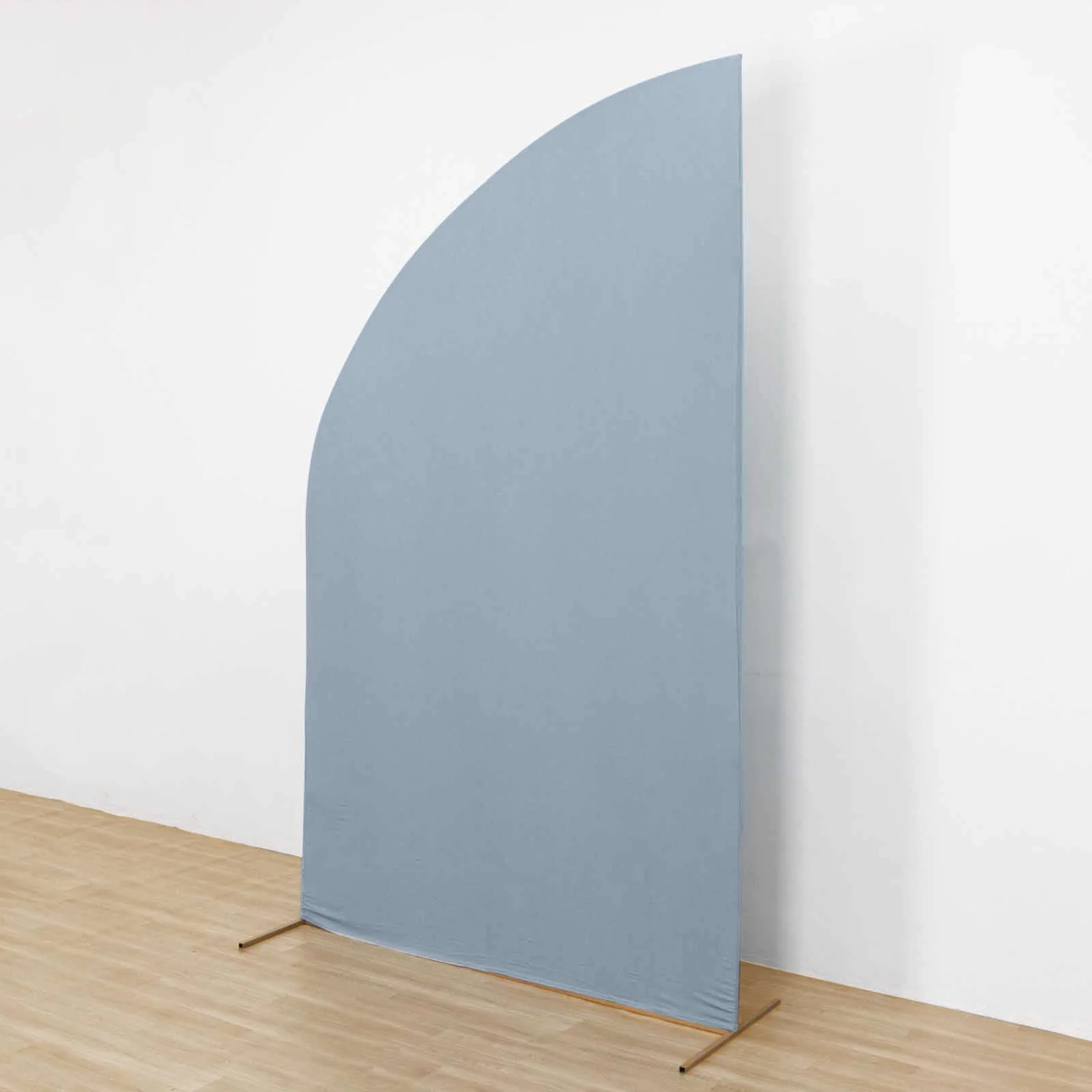 Dusty Blue Spandex Fitted Chiara Backdrop Stand Cover For Half Moon Top Wedding Arch - 8ft - Image 7