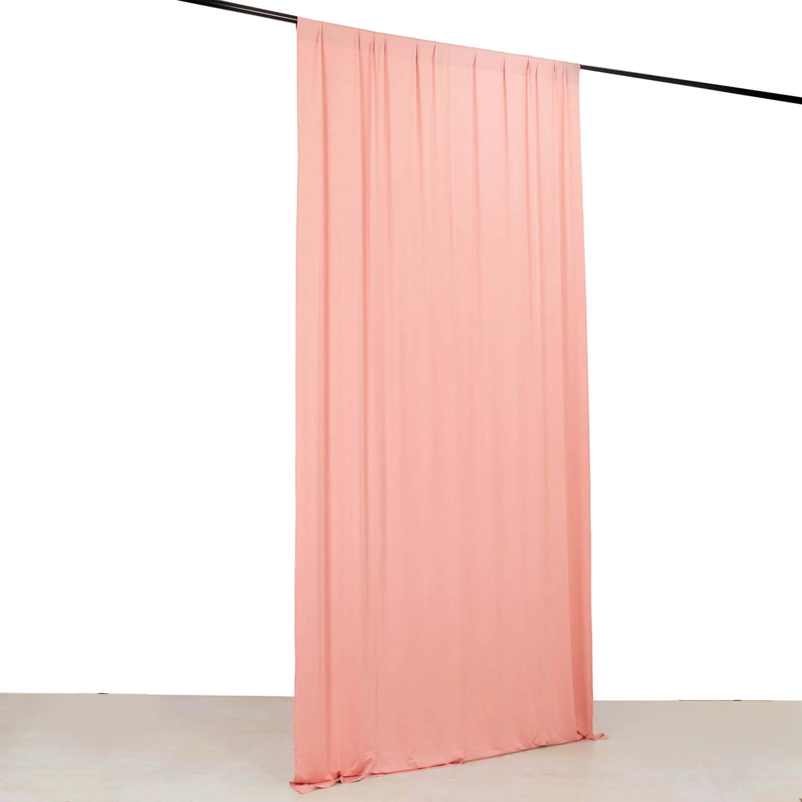 Dusty Rose 4-Way Stretch Spandex Backdrop Drape Curtain, Wrinkle Free Event Divider Panel with Rod Pockets - 5ftx10ft - Image 3