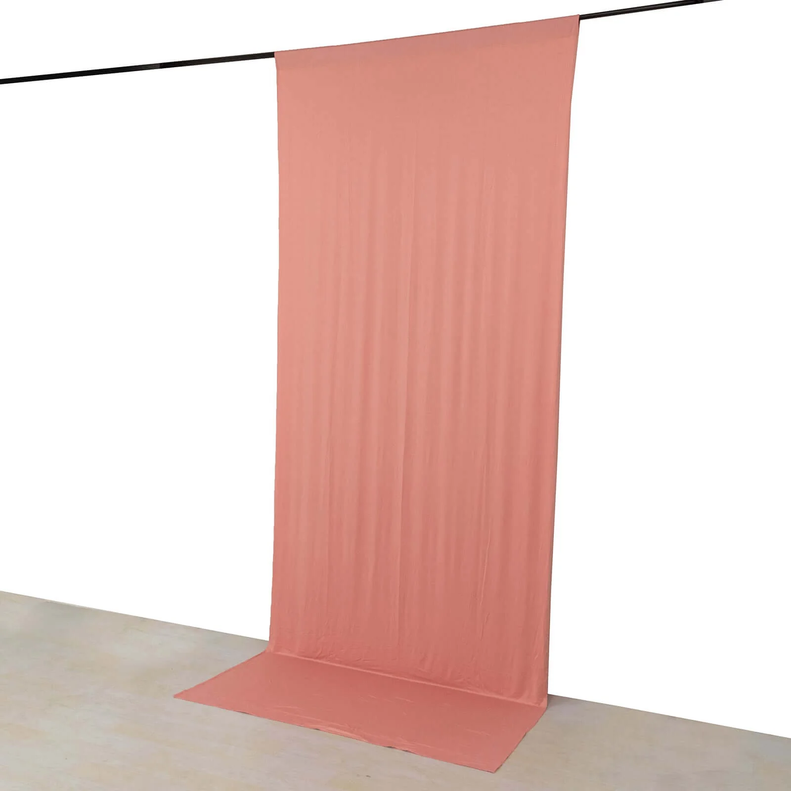 Dusty Rose 4-Way Stretch Spandex Backdrop Drape Curtain, Wrinkle Free Event Divider Panel with Rod Pockets - 5ftx12ft - Image 3