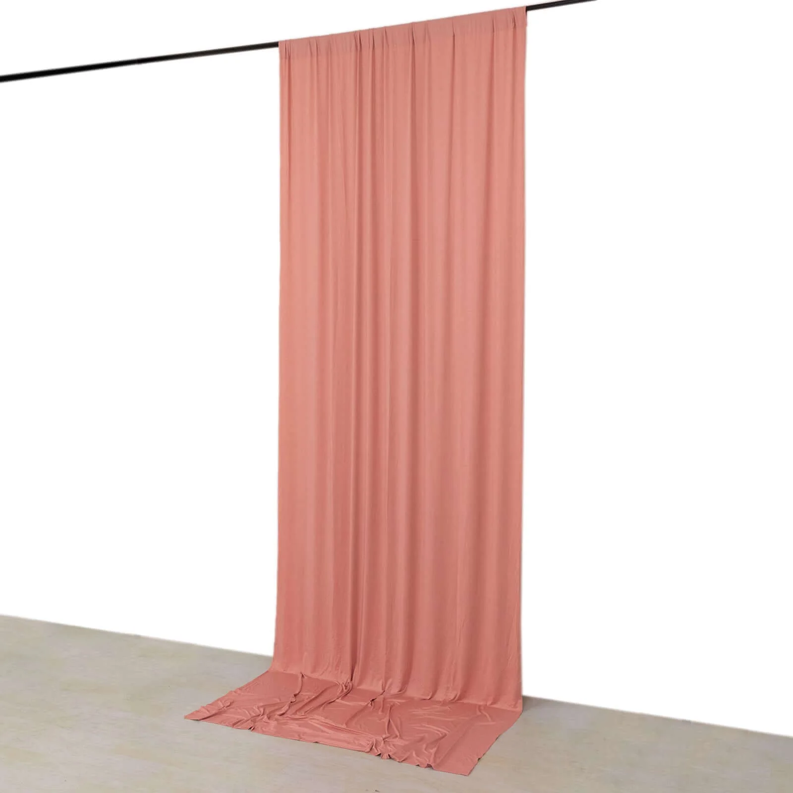 Dusty Rose 4-Way Stretch Spandex Backdrop Drape Curtain, Wrinkle Free Event Divider Panel with Rod Pockets - 5ftx12ft - Image 7