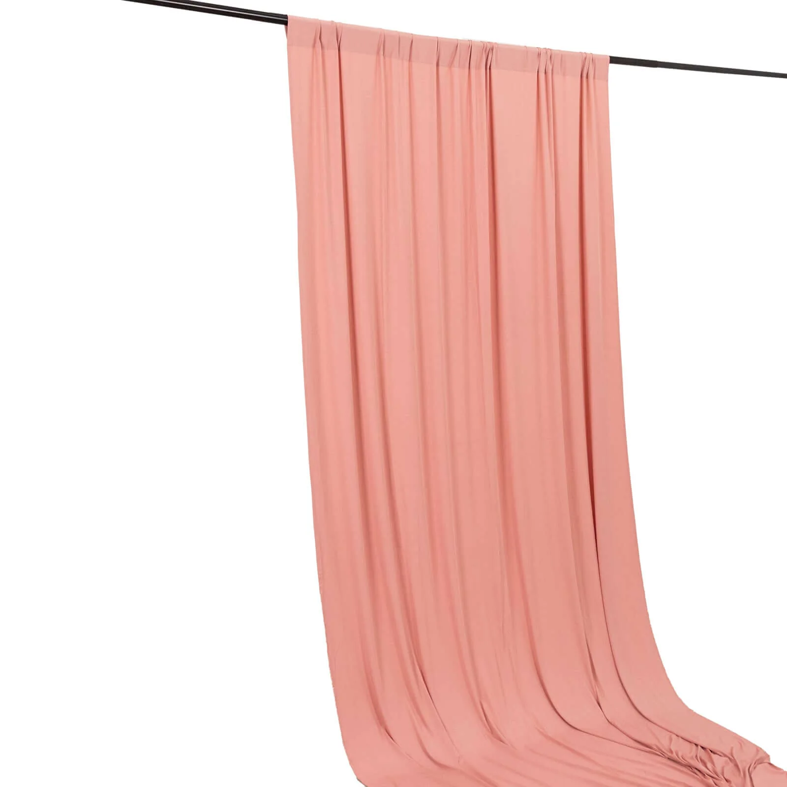 Dusty Rose 4-Way Stretch Spandex Backdrop Drape Curtain, Wrinkle Free Event Divider Panel with Rod Pockets - 5ftx16ft