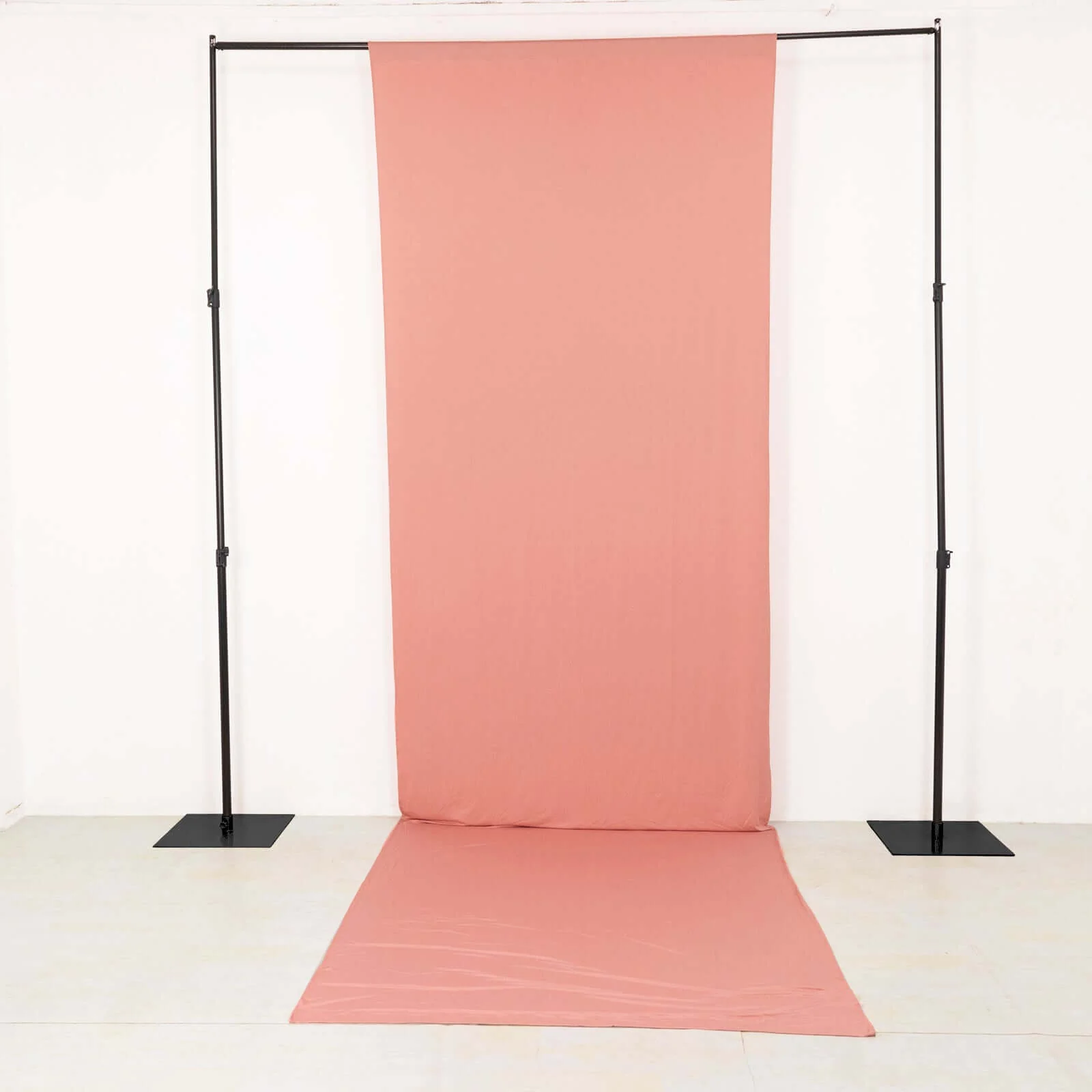 Dusty Rose 4-Way Stretch Spandex Backdrop Drape Curtain, Wrinkle Free Event Divider Panel with Rod Pockets - 5ftx16ft - Image 6