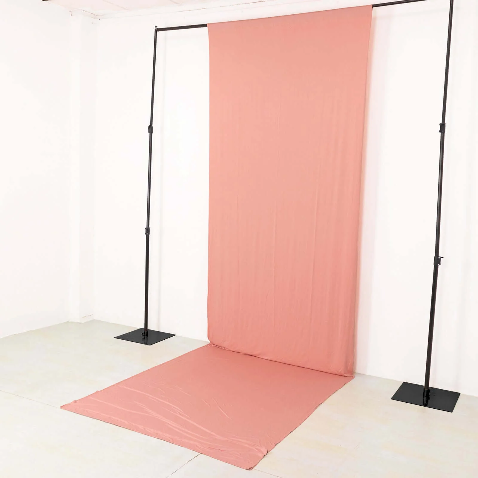 Dusty Rose 4-Way Stretch Spandex Backdrop Drape Curtain, Wrinkle Free Event Divider Panel with Rod Pockets - 5ftx16ft - Image 7