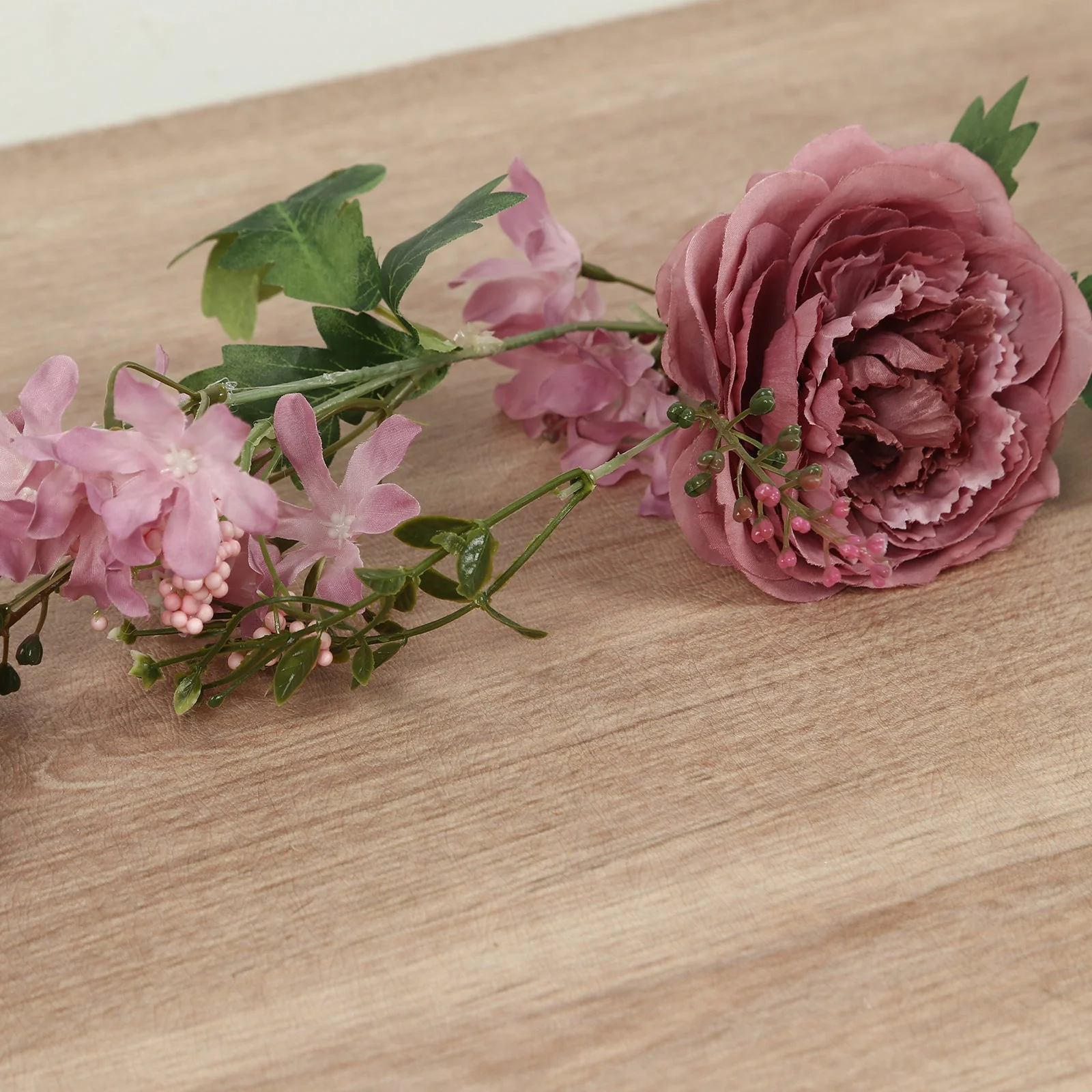 Dusty Rose Artificial Rose Peony Flower Garland, Mixed Floral Greenery Garland Silk Hanging Vines - 6ft - Image 9