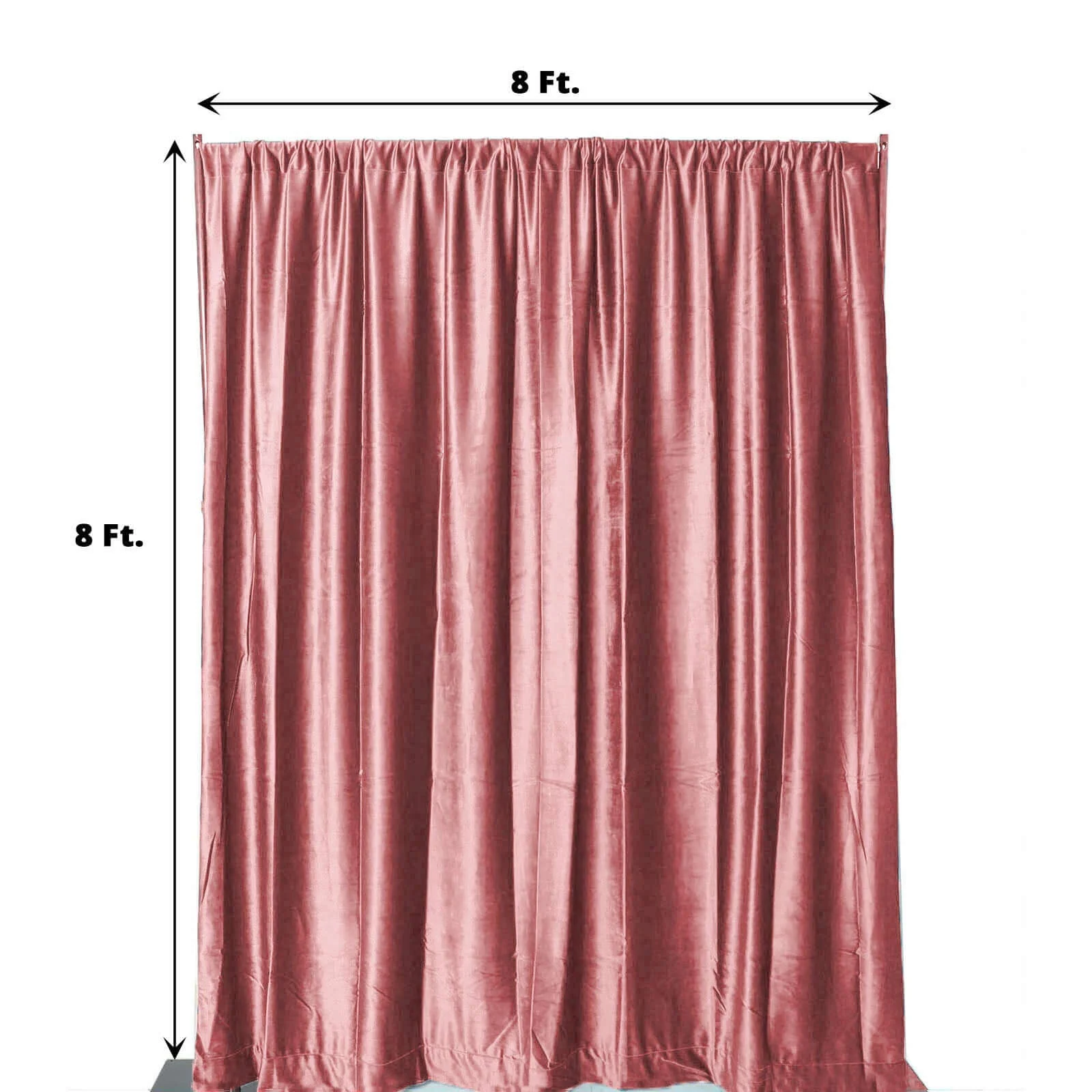 Crushed Velvet Backdrop Curtain – Dusty Rose 8ft x 8ft Event Drape with Rod Pocket, Privacy Panel for Photo Booths & Events - Image 3