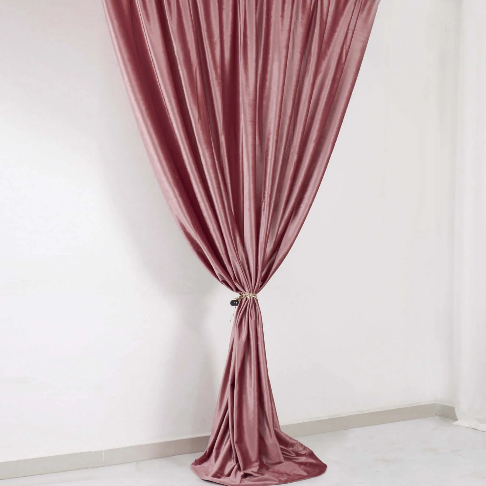 Crushed Velvet Backdrop Curtain – Dusty Rose 8ft x 8ft Event Drape with Rod Pocket, Privacy Panel for Photo Booths & Events - Image 6