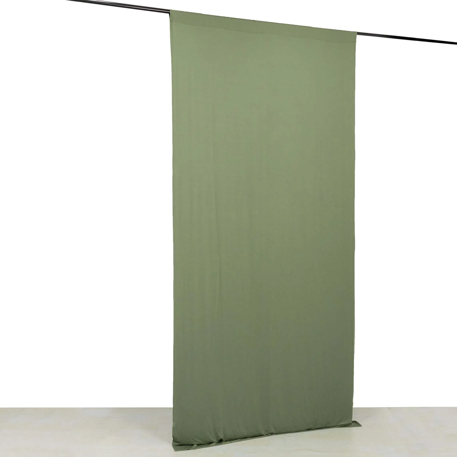 Dusty Sage Green 4-Way Stretch Spandex Backdrop Drape Curtain, Wrinkle Free Event Divider Panel with Rod Pockets - 5ftx10ft - Image 7