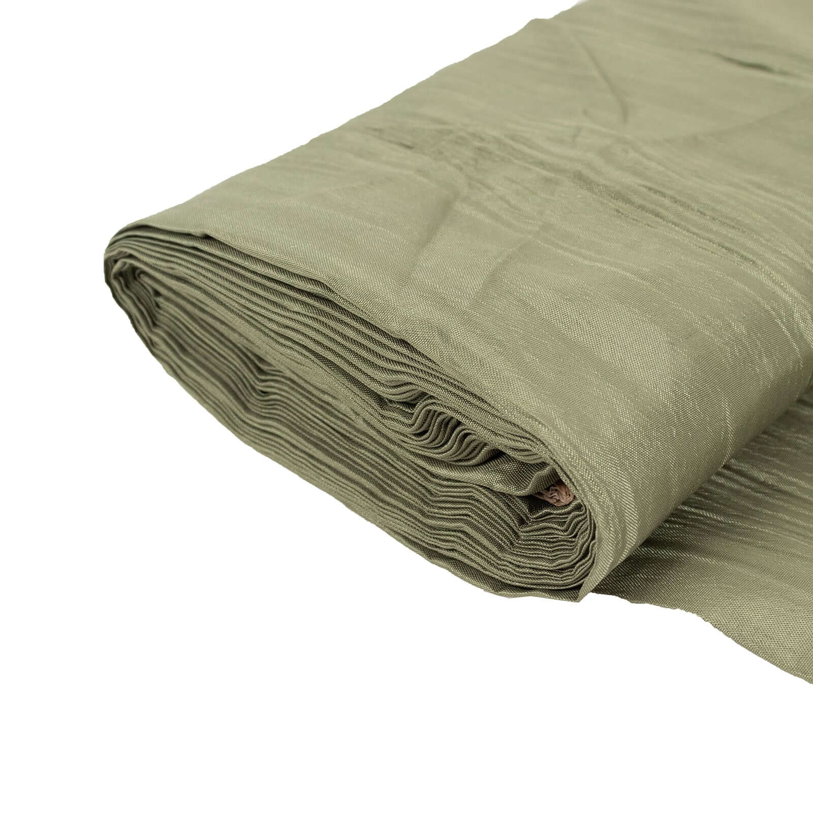 Dusty Sage Green Accordion Crinkle Taffeta Fabric Bolt 54"x10 Yards - Image 3