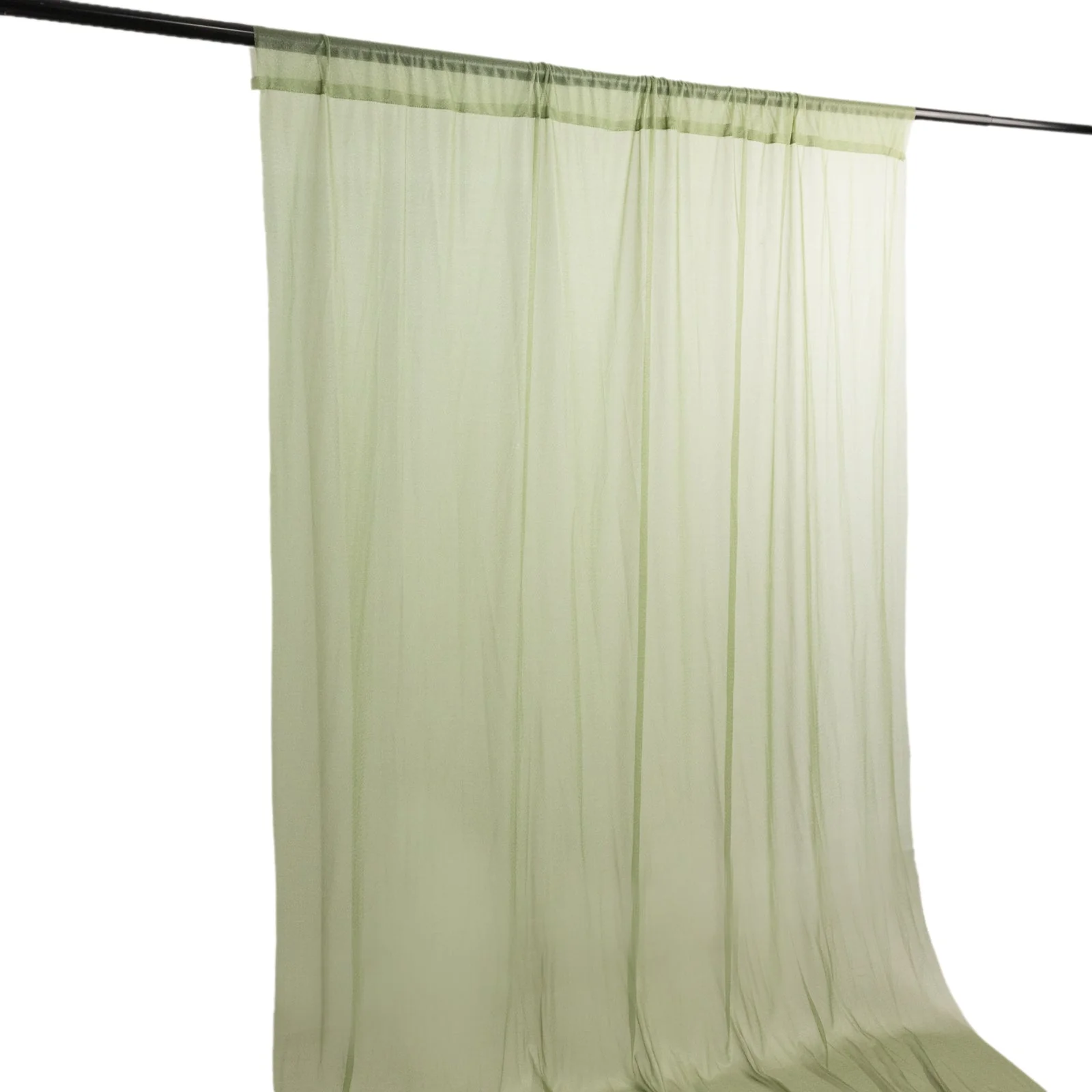 Sheer Wedding Arch Drape – 5ftx14ft Dusty Sage Green Sheer Curtain Backdrop, Ceiling Drapery Panel - Image 7