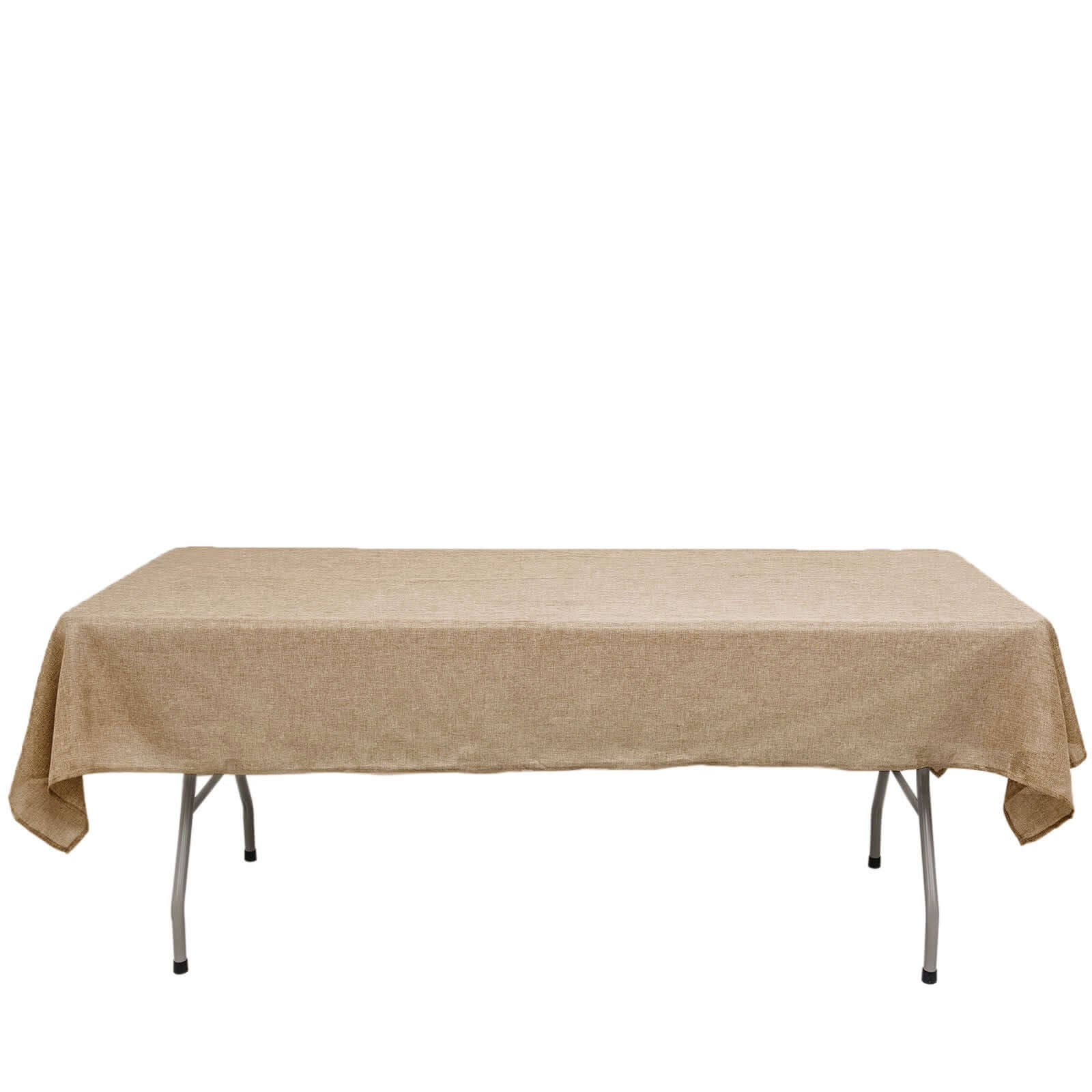 Faux Burlap Jute Rectangle Tablecloth 54"x96" Natural - Rustic Table Linen for Events - Image 7