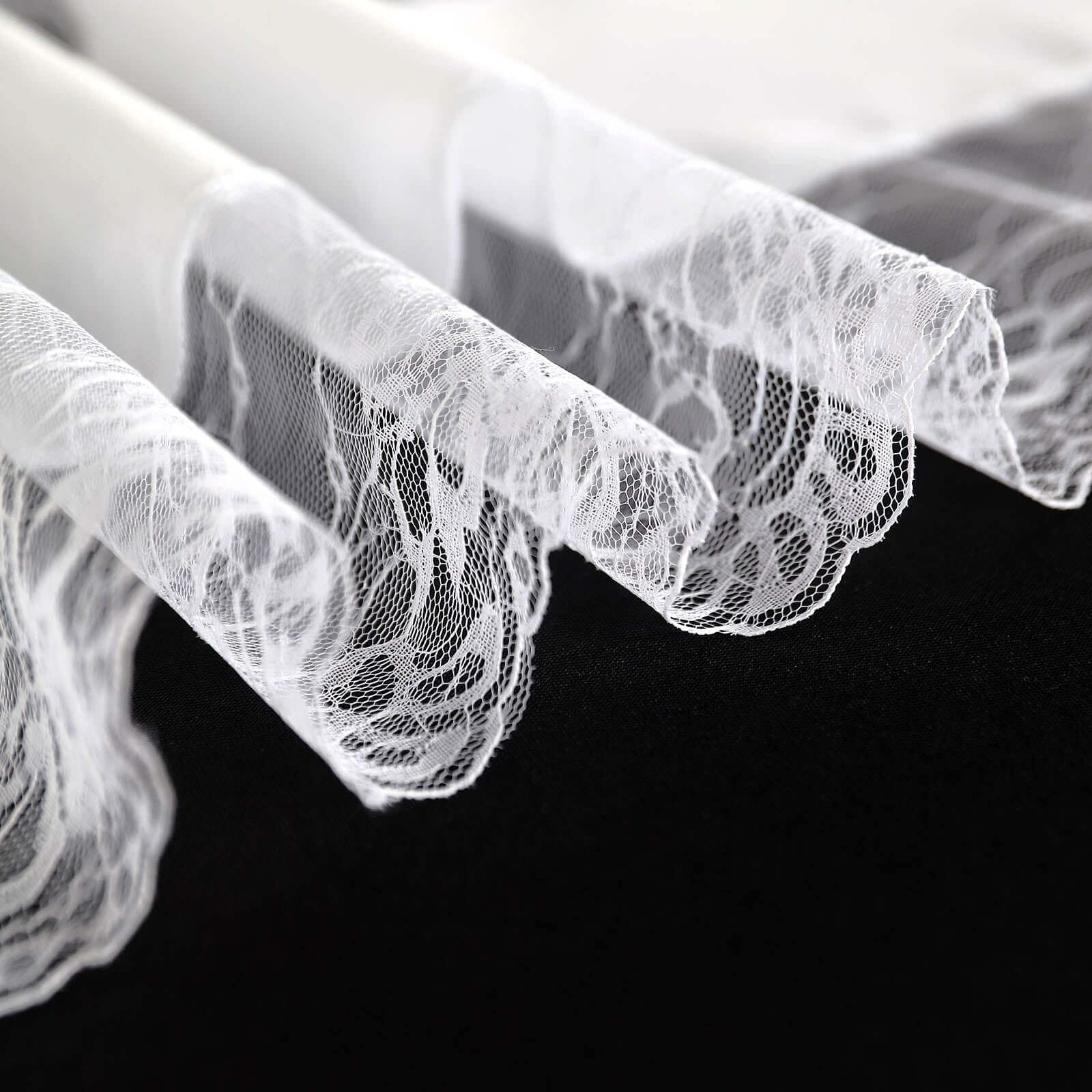 Faux Burlap Jute Table Runner 16"x108" White With Lace Edging - Rustic Farmhouse Tabletop Decor - Image 9