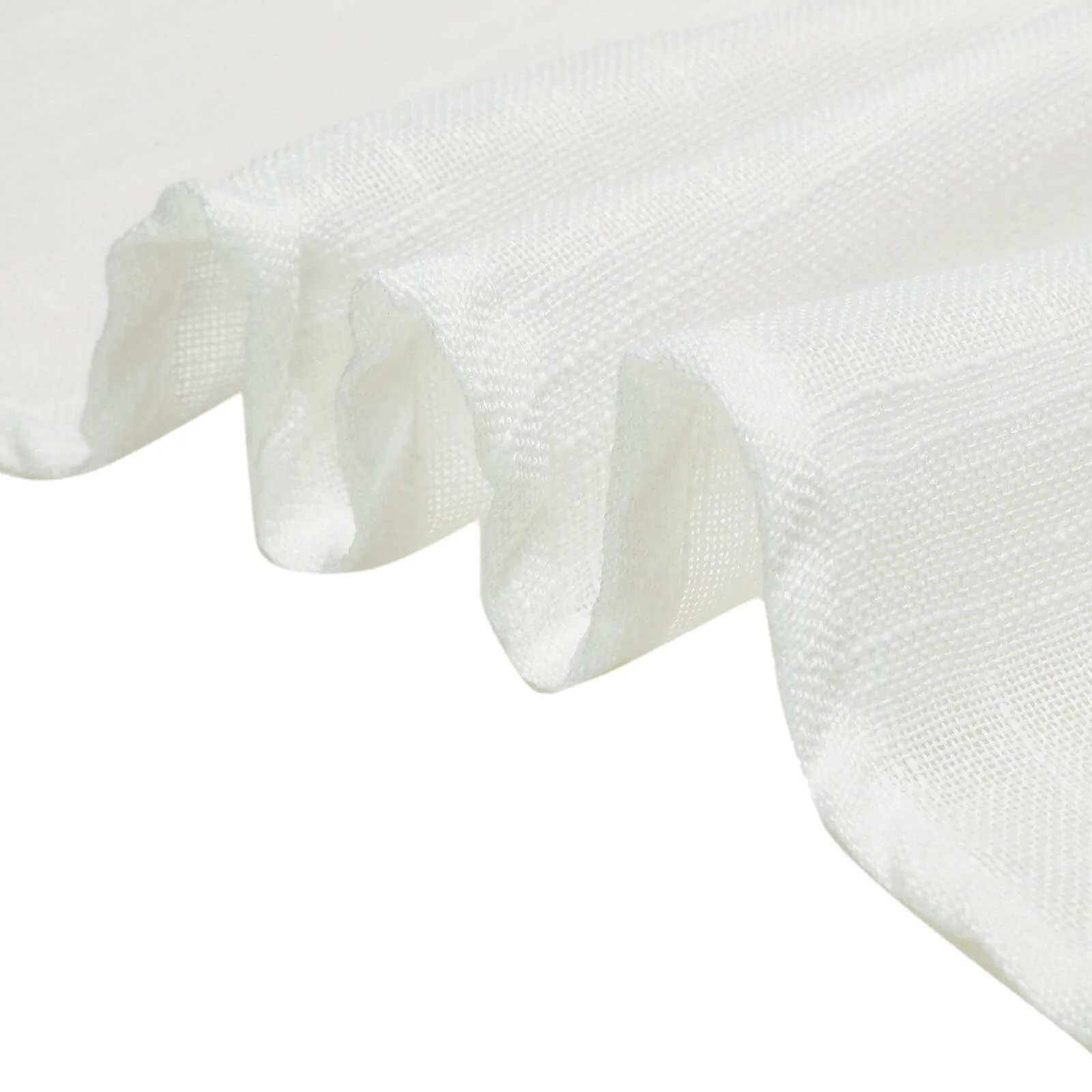Faux Linen Rectangular Tablecloth 60"x102" White - Slubby Textured & Wrinkle Resistant Table Cover for Stylish Event Settings - Image 8