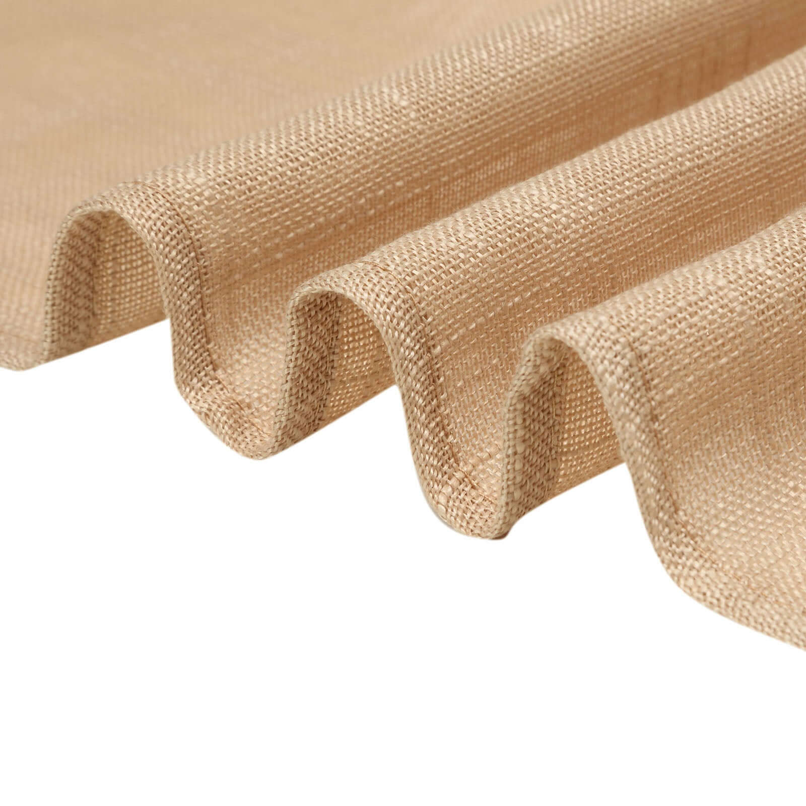 Faux Linen Round Tablecloth 120" Natural with Slubby Textured - Wrinkle Resistant & Seamless Table Cover - Image 8
