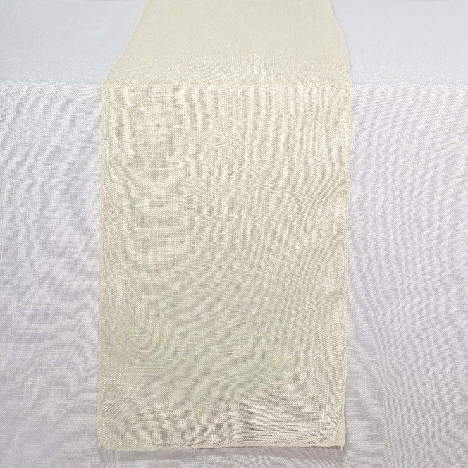 Faux Linen Table Runner 12"x108" Ivory - Slubby Textured Table Decor - Image 5