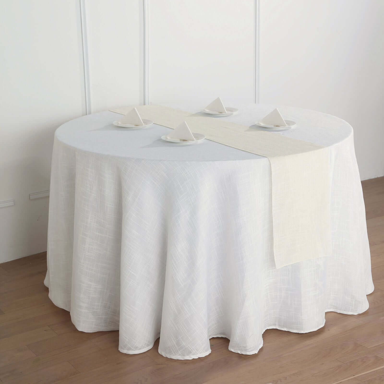 Faux Linen Table Runner 12"x108" Ivory - Slubby Textured Table Decor - Image 6