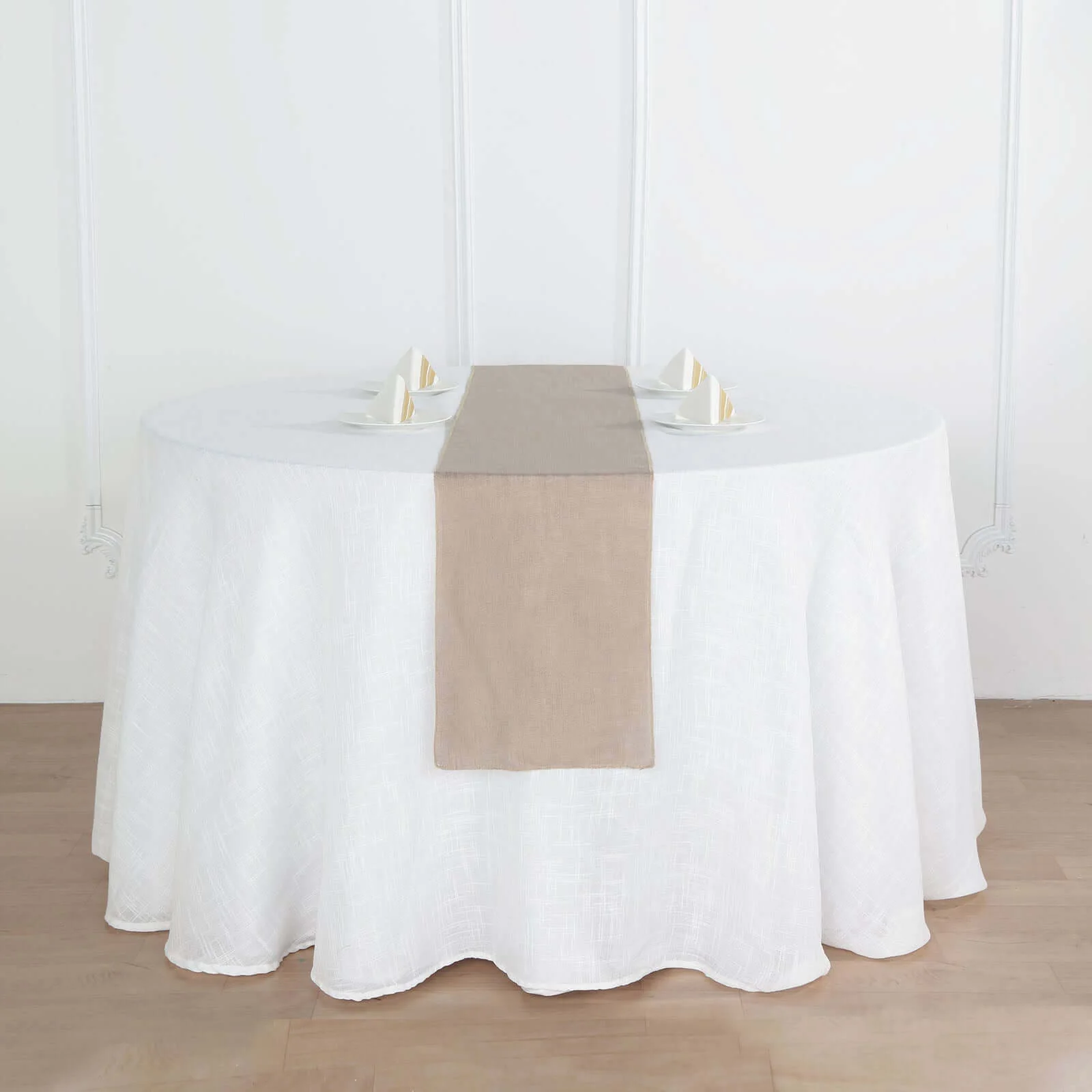 Faux Linen Table Runner 12"x108" Taupe - Slubby Textured Table Decor - Image 5
