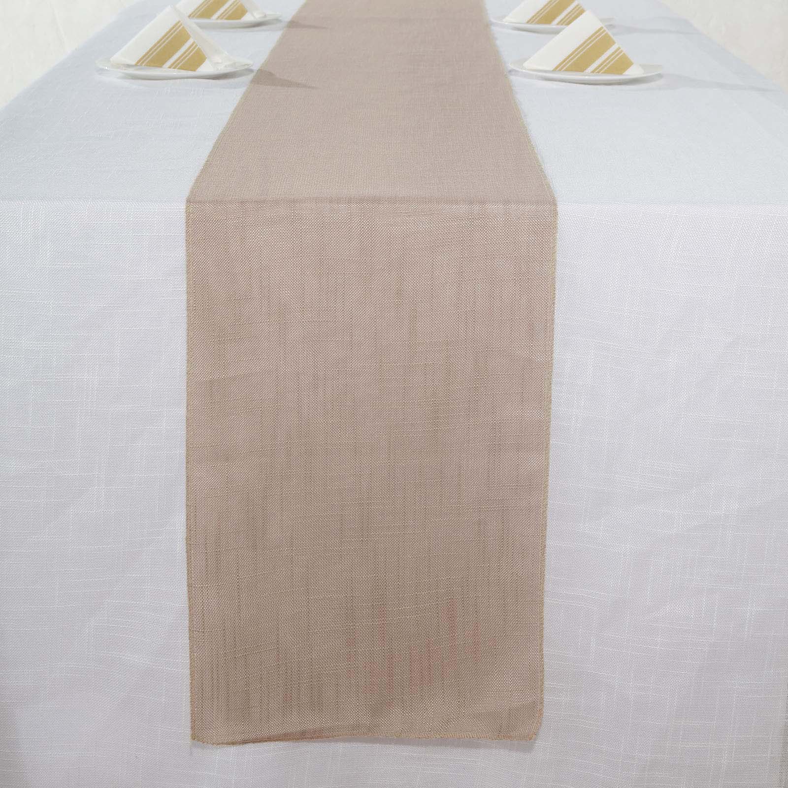 Faux Linen Table Runner 12"x108" Taupe - Slubby Textured Table Decor - Image 8