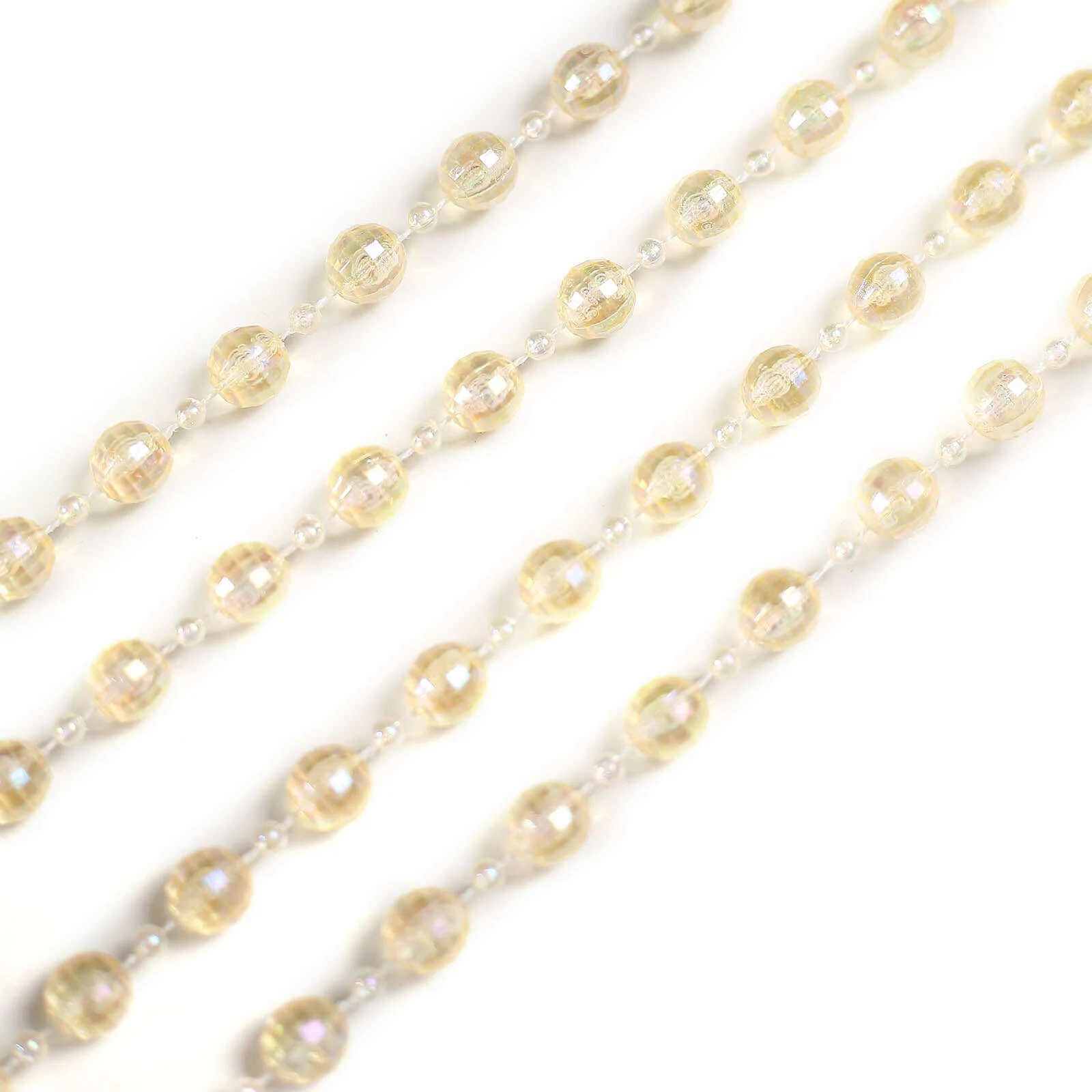 Faux Pearl Beaded Chair Back Garland Sash 16" Amber Gatsby-Inspired Design - Pre-Tied Pearl String for Chiavari Chairs - Image 8