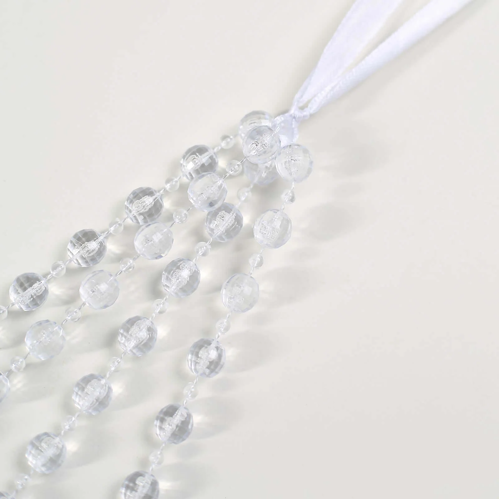 Faux Pearl Beaded Chair Back Garland Sash 16" Clear Gatsby-Inspired Design - Pre-Tied Pearl String for Chiavari Chairs - Image 13