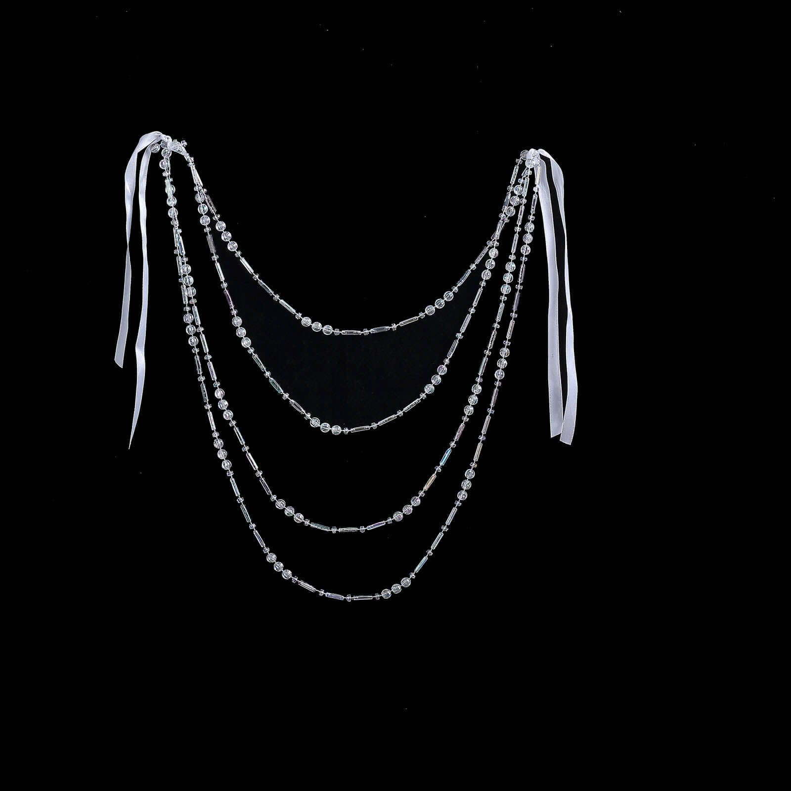 Faux Pearl Beaded Chair Back Garland Sash 16" Iridescent Gatsby-Inspired Design - Pre-Tied Pearl String for Chiavari Chairs - Image 7