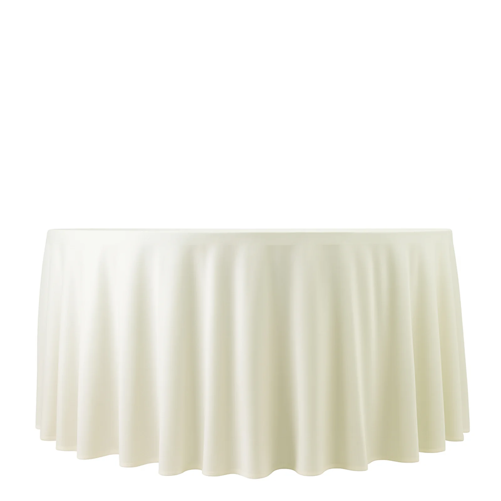 Fire Retardant 120" Round Scuba Polyester Tablecloth – Ivory, Wrinkle Free, Stain Resistant, Seamless Table Cover - Image 7