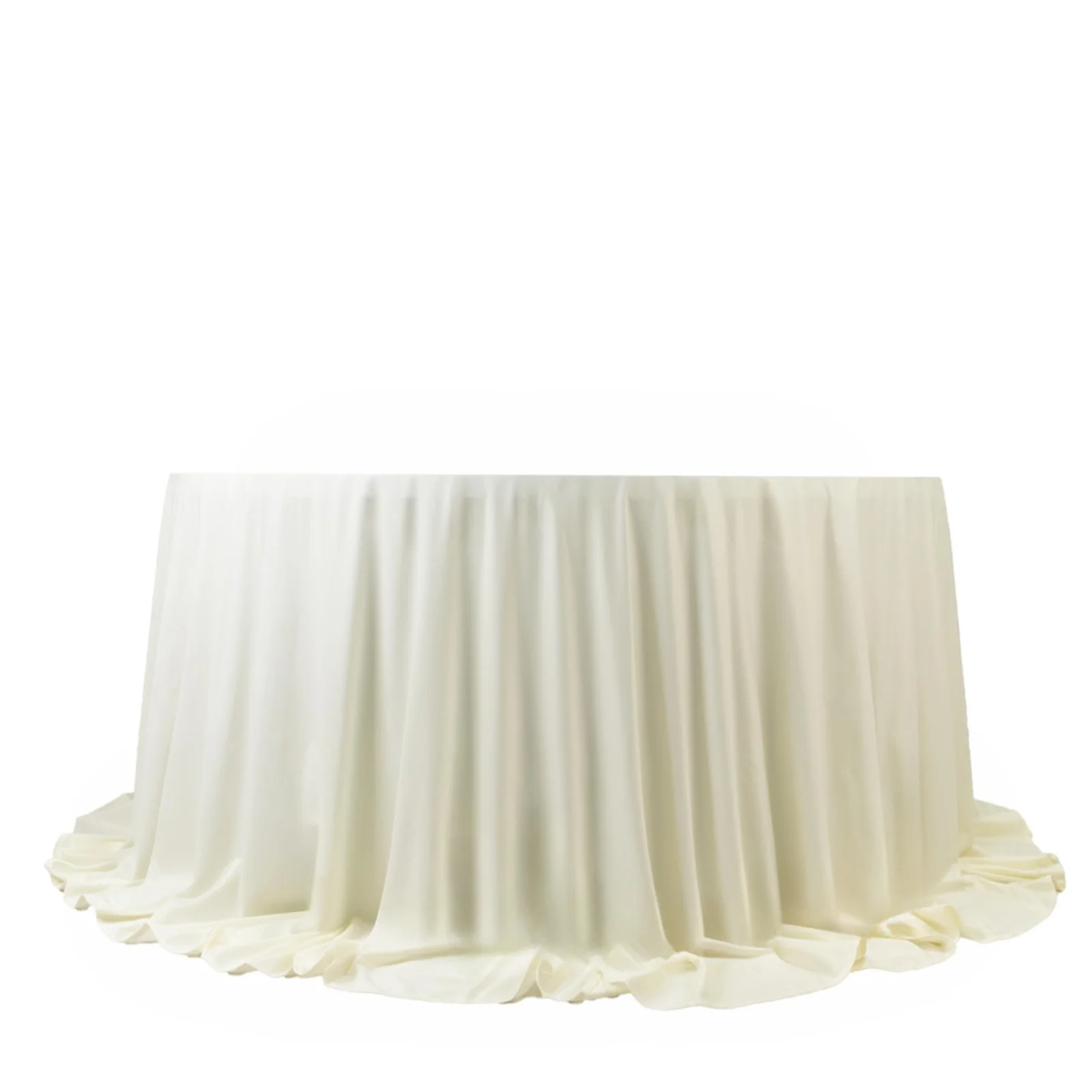 Fire Retardant 132" Round Scuba Polyester Tablecloth – Ivory, Wrinkle Free, Stain Resistant, Seamless Table Cover - Image 7