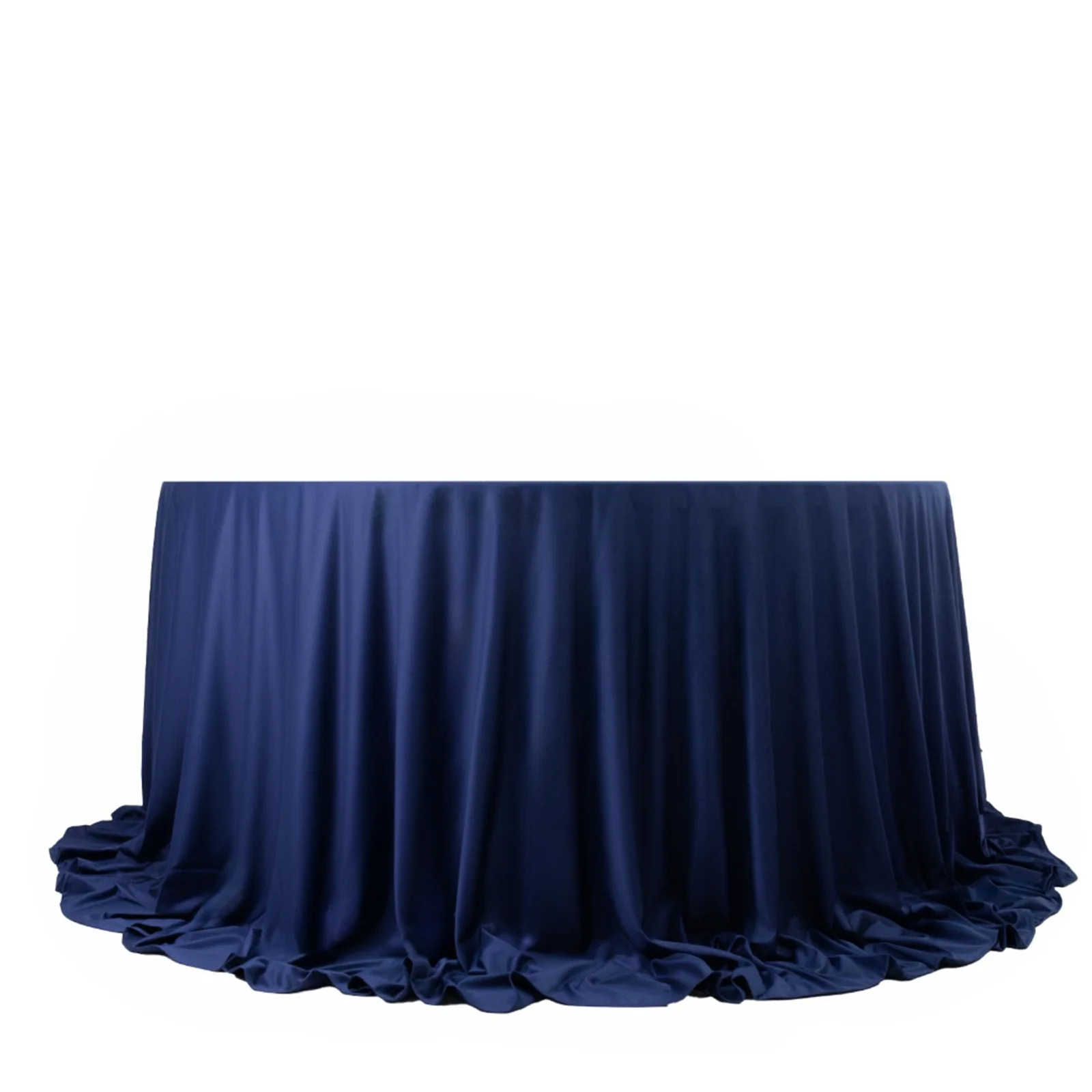 Fire Retardant 132" Round Scuba Polyester Tablecloth – Navy Blue, Wrinkle Free, Stain Resistant, Seamless Table Cover - Image 7