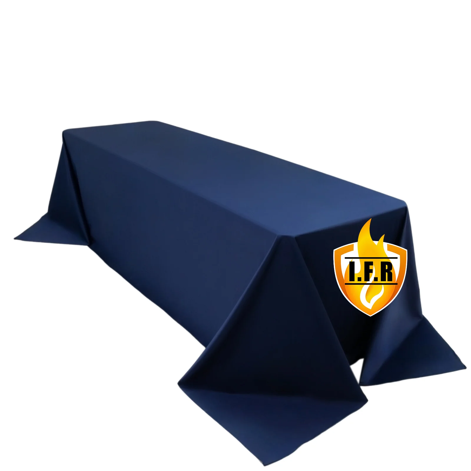 Fire Retardant 90"x156" Rectangle Scuba Polyester Tablecloth – Navy Blue, Wrinkle Free, Stain Resistant, Seamless Table Cover - Image 3