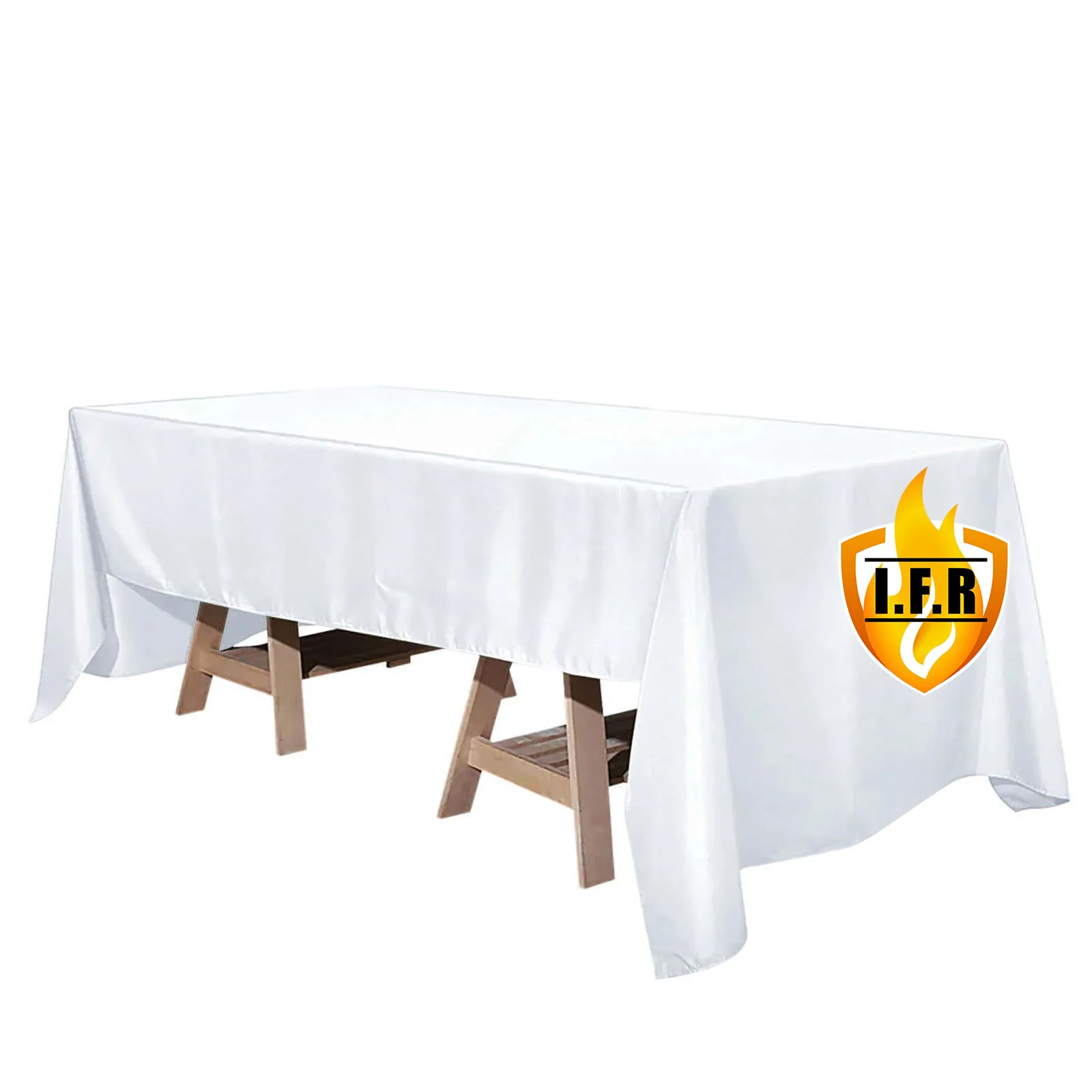 Fire Retardant Premium Polyester Rectangular Tablecloth 60"x126" White - Wrinkle-Resistant and Safety Certified Table Cover for Events & Gatherings - Image 3