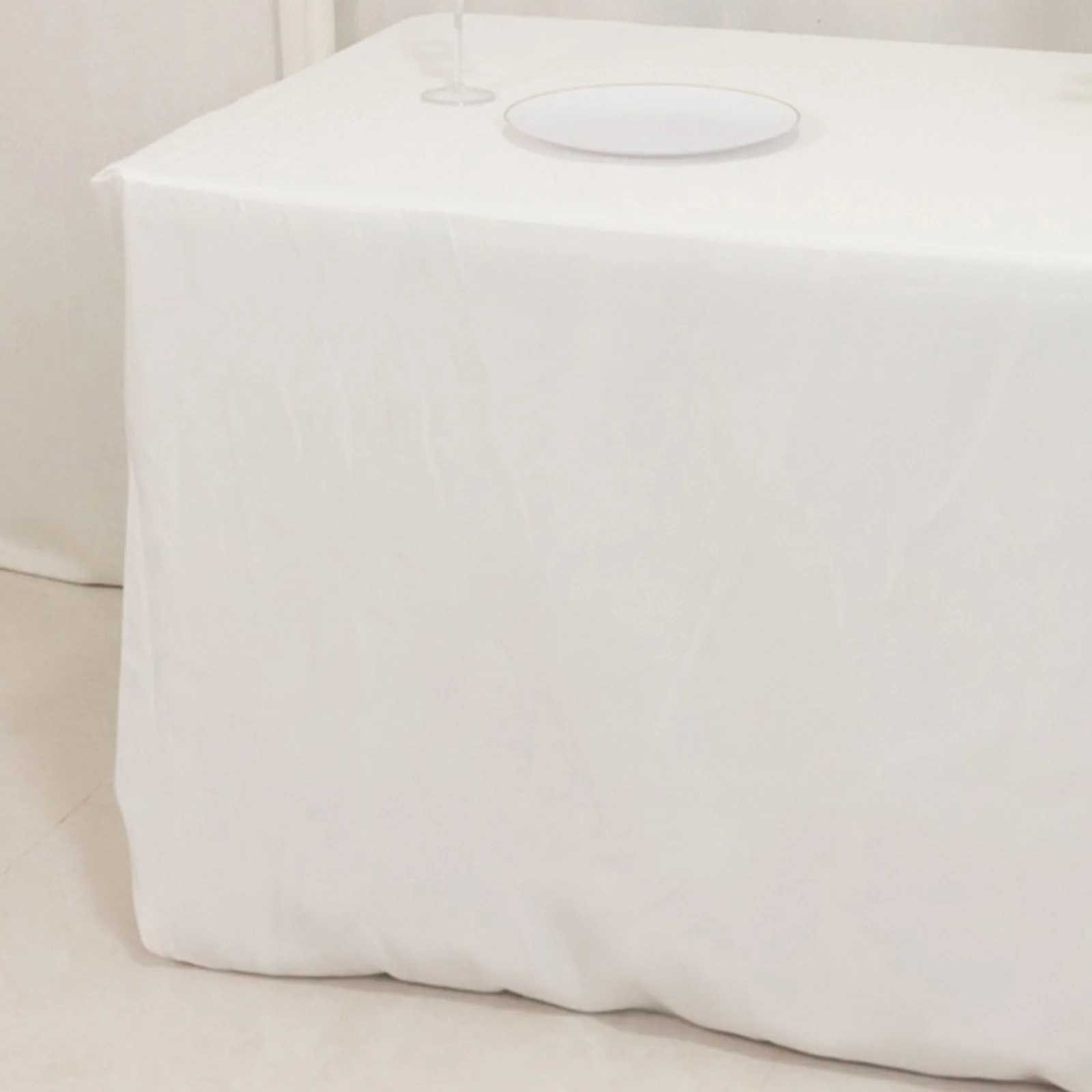 Fire Retardant Premium Polyester Rectangular Tablecloth 6ft White - Wrinkle-Resistant Safety Certified Fitted Table Cover for Trade Shows & Events - Image 5