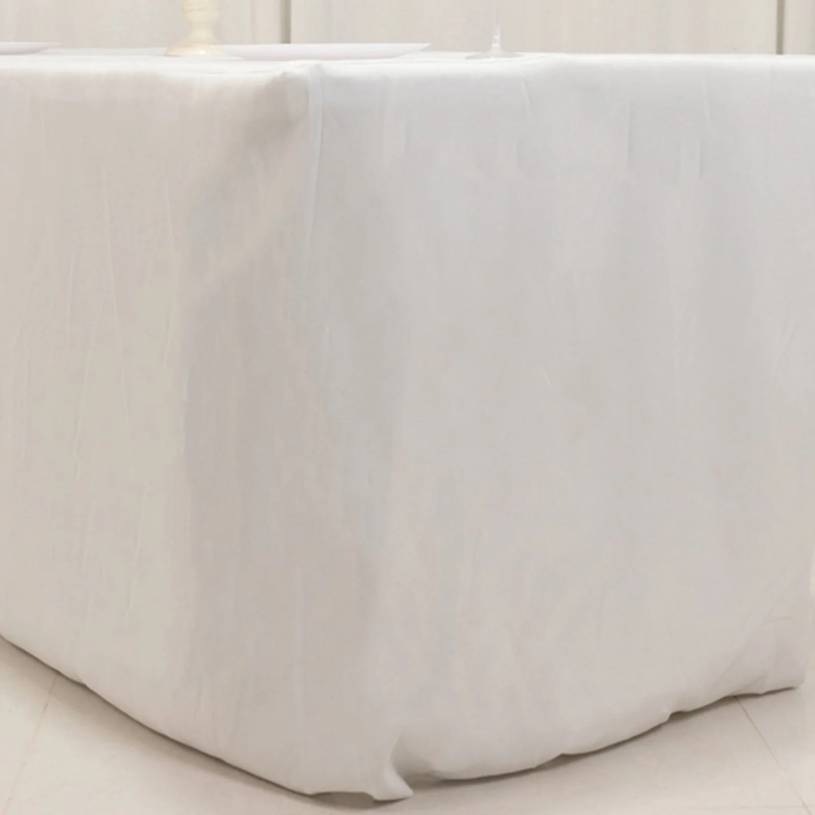 Fire Retardant Premium Polyester Rectangular Tablecloth 6ft White - Wrinkle-Resistant Safety Certified Fitted Table Cover for Trade Shows & Events - Image 6