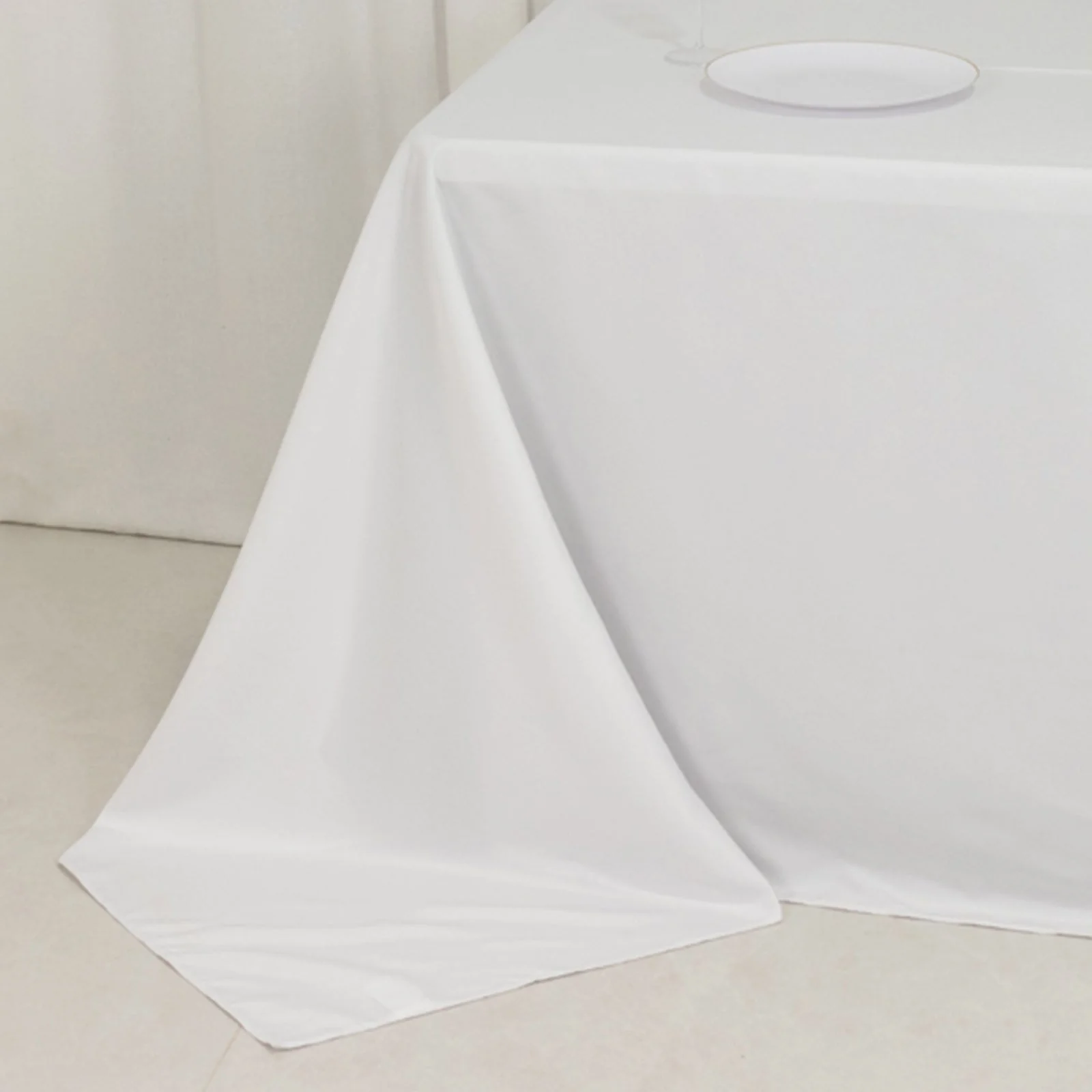 Fire Retardant Premium Polyester Rectangular Tablecloth 90"x132" White - Wrinkle-Resistant and Safety Certified Seamless Table Cover for Events & Gatherings - Image 12